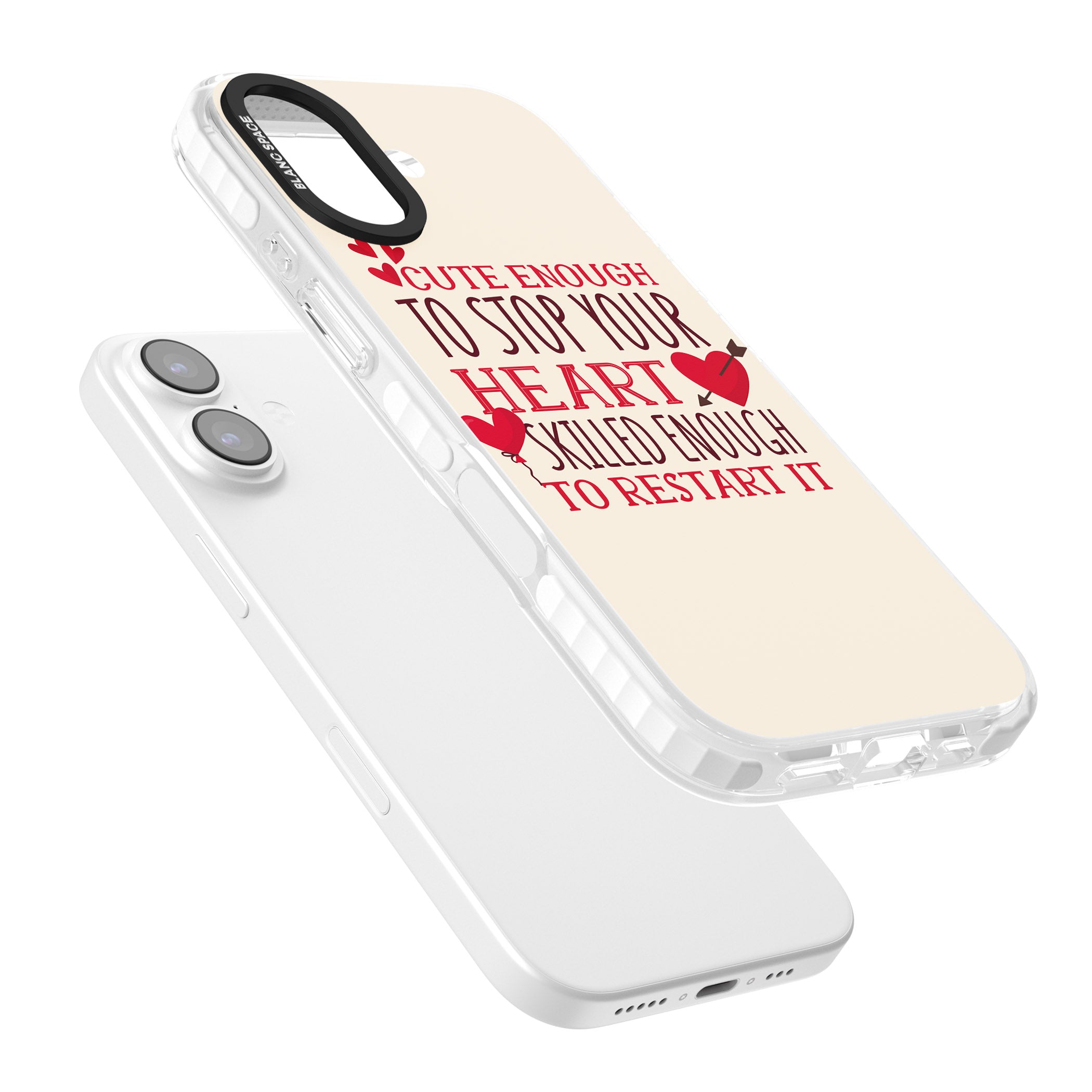 Cute Enough To Stop Your Heart iPhone 17 Impact Pro Clear Phone Case Colours