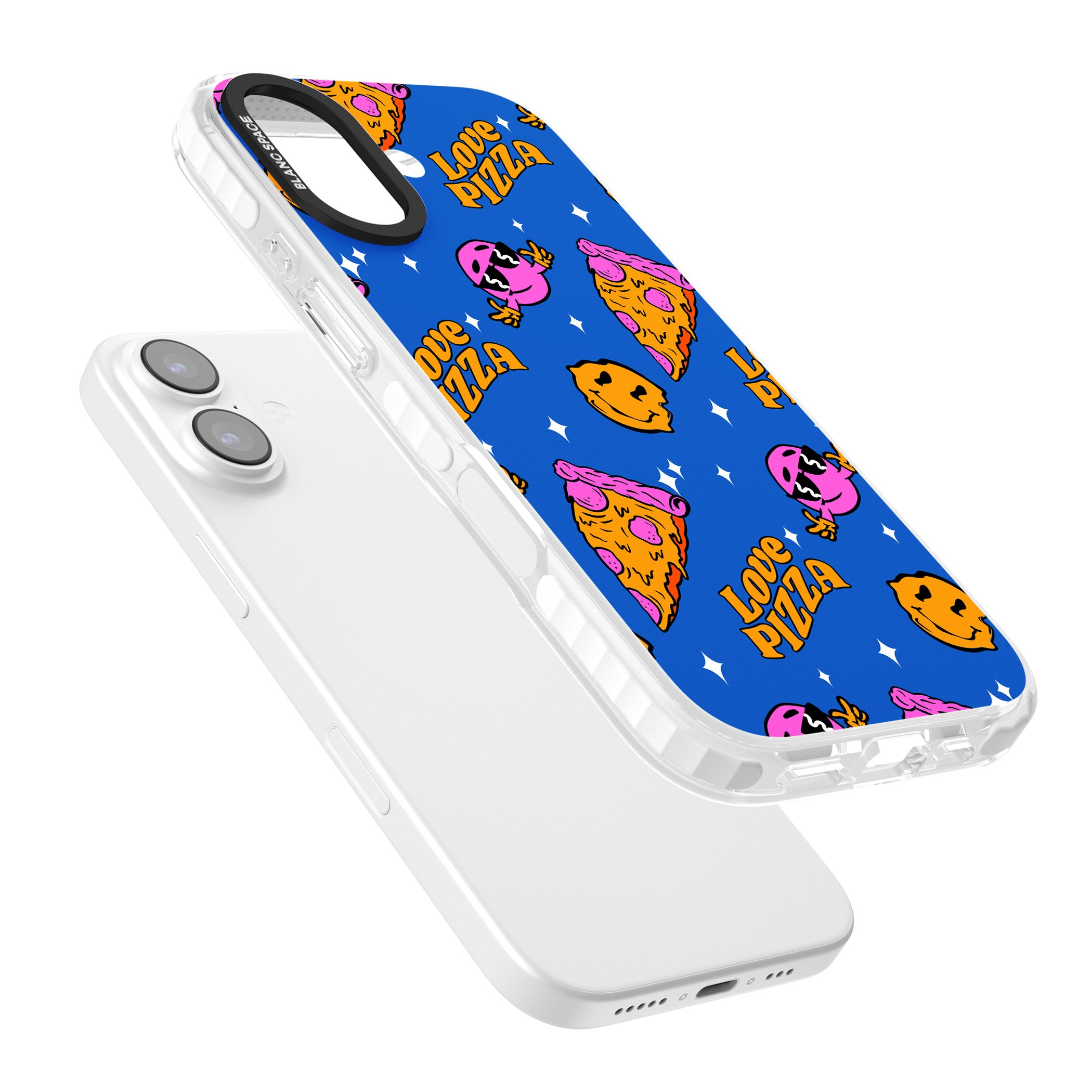 Psychedelic Love Pizza Pattern iPhone 17 Impact Pro Clear Phone Case Colours
