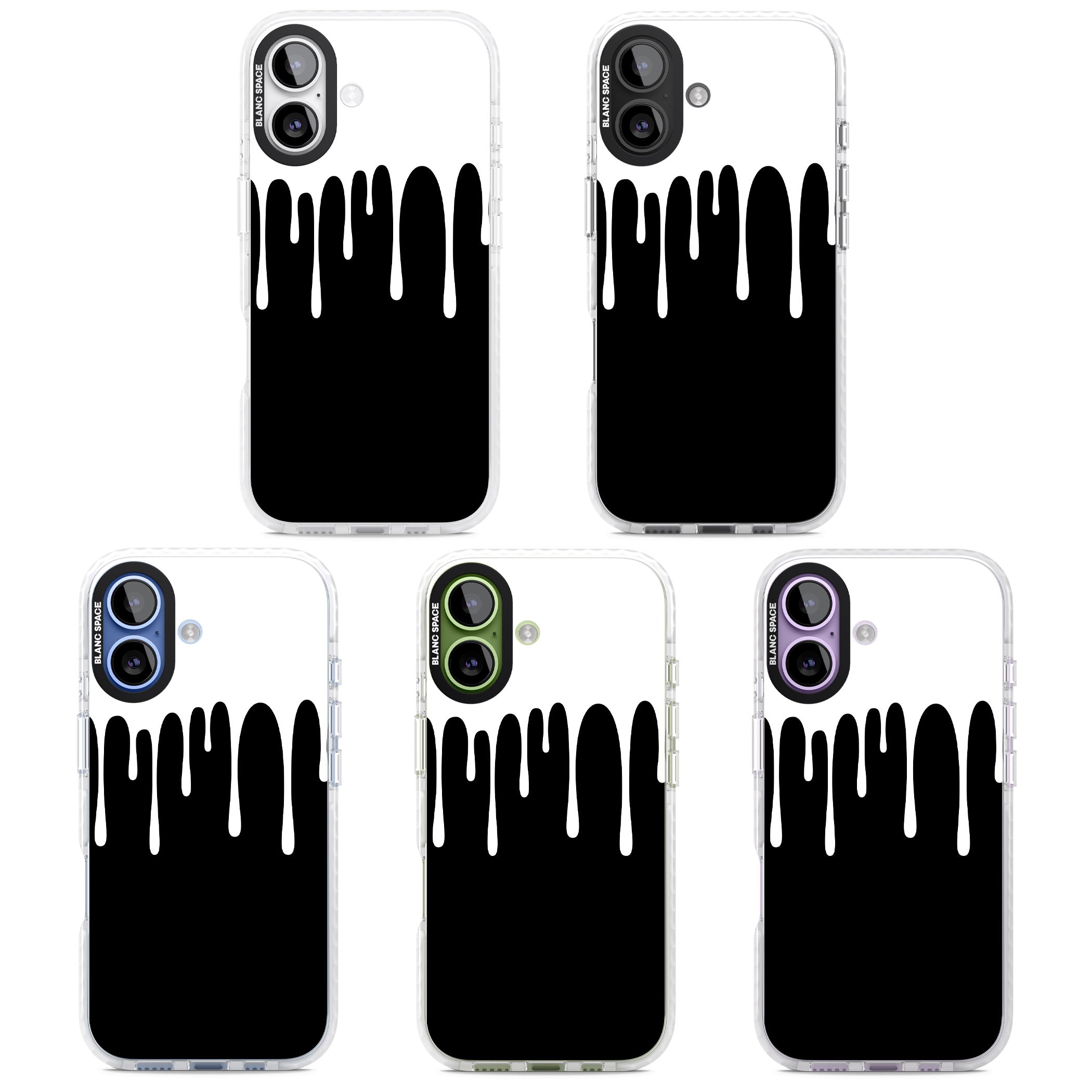 Melted Effect: White & Black iPhone 17 Impact Pro Clear Phone Case APT Impact Protection