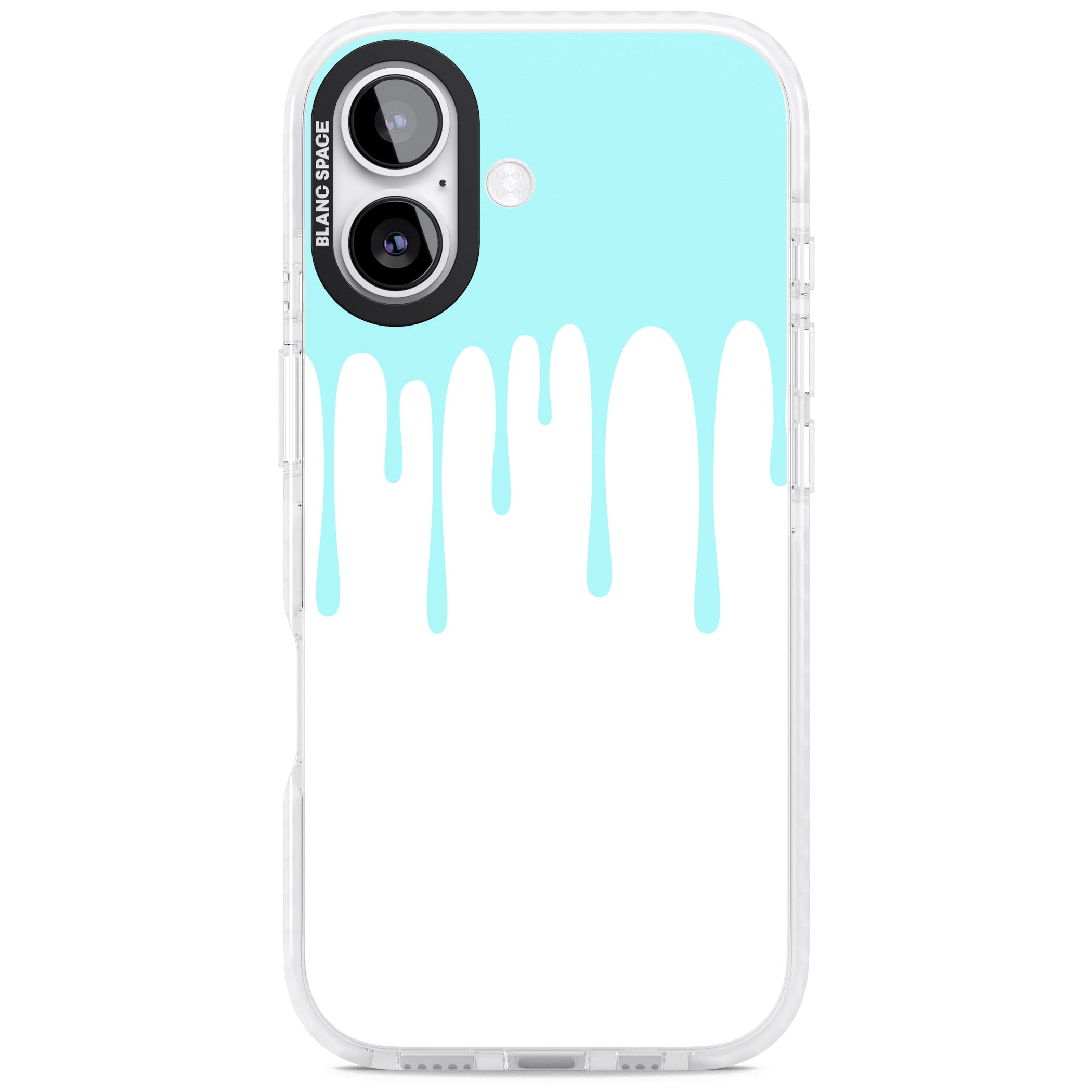 Melted Teal Drip iPhone 17 Impact Pro Clear Phone Case