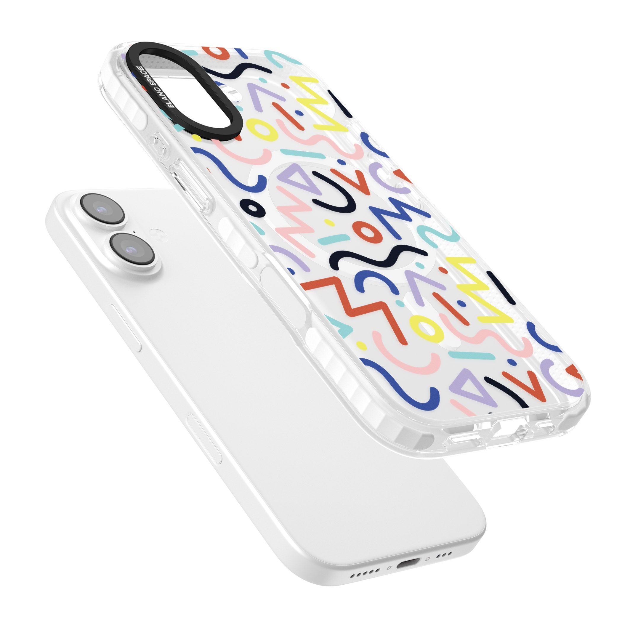 Memphis Retro Pattern iPhone 17 Impact Pro Clear Phone Case Colours