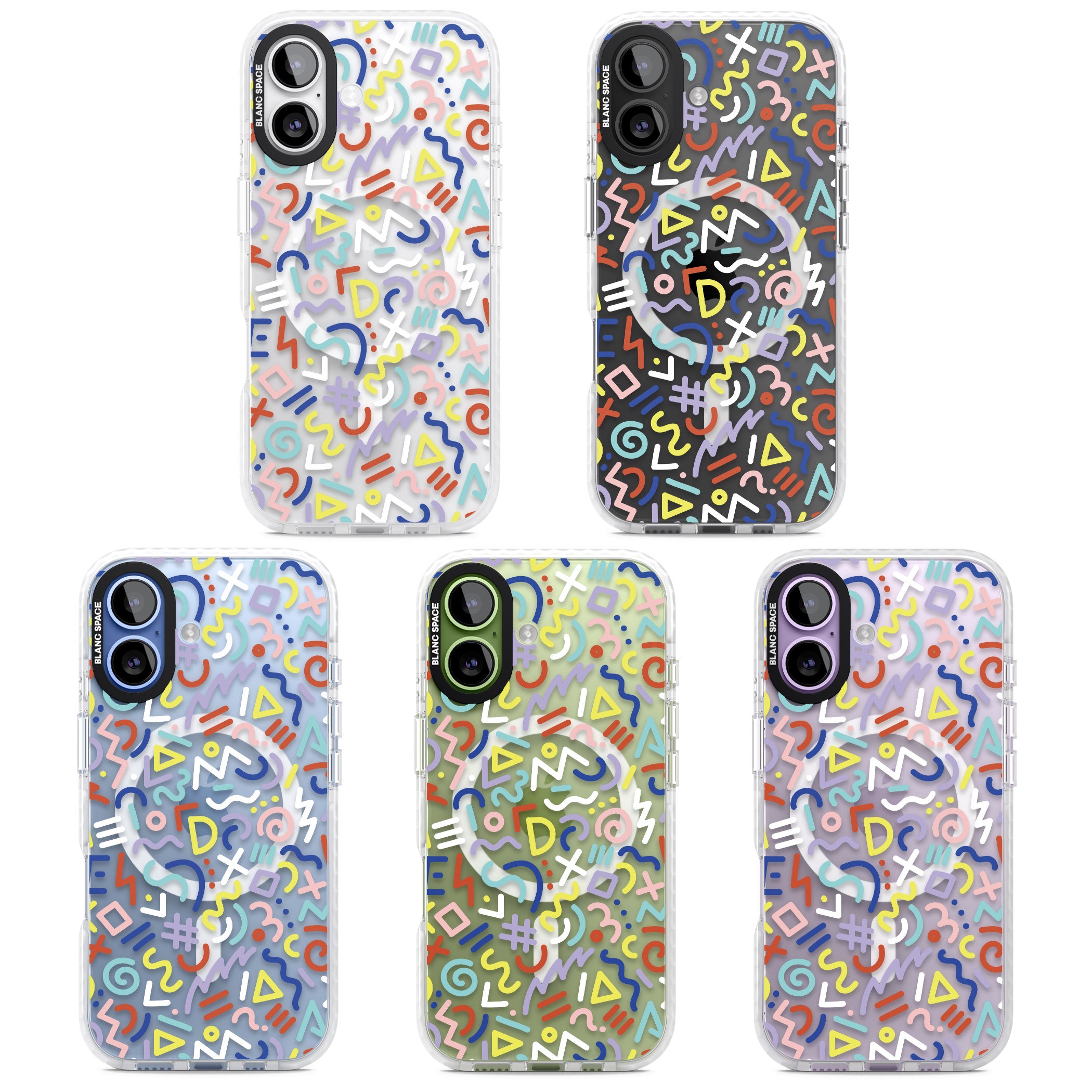 Colorful Retro Pattern iPhone 17 Impact Pro Clear Phone Case APT Impact Protection