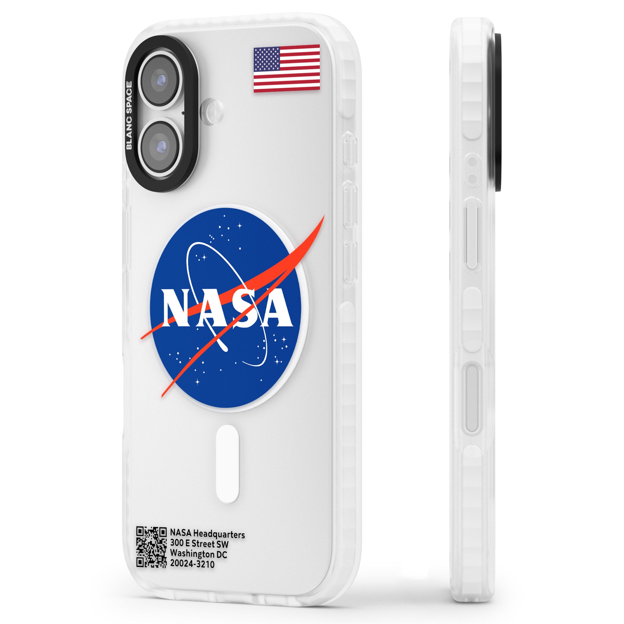 Nasa Meatball iPhone 17 Impact Pro Clear Phone Case Side Profile