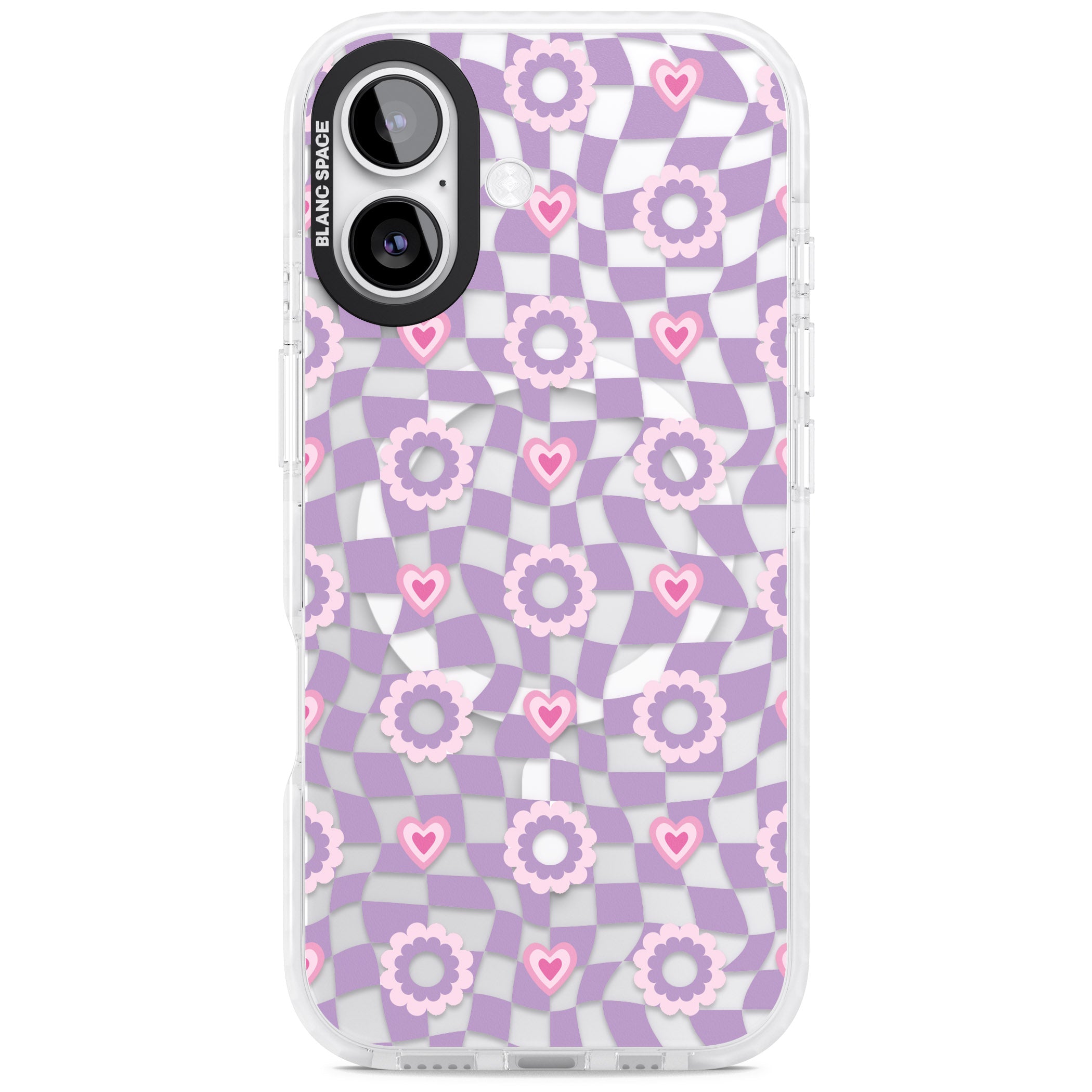 Checkered Love Pattern iPhone 17 Impact Pro Clear Phone Case