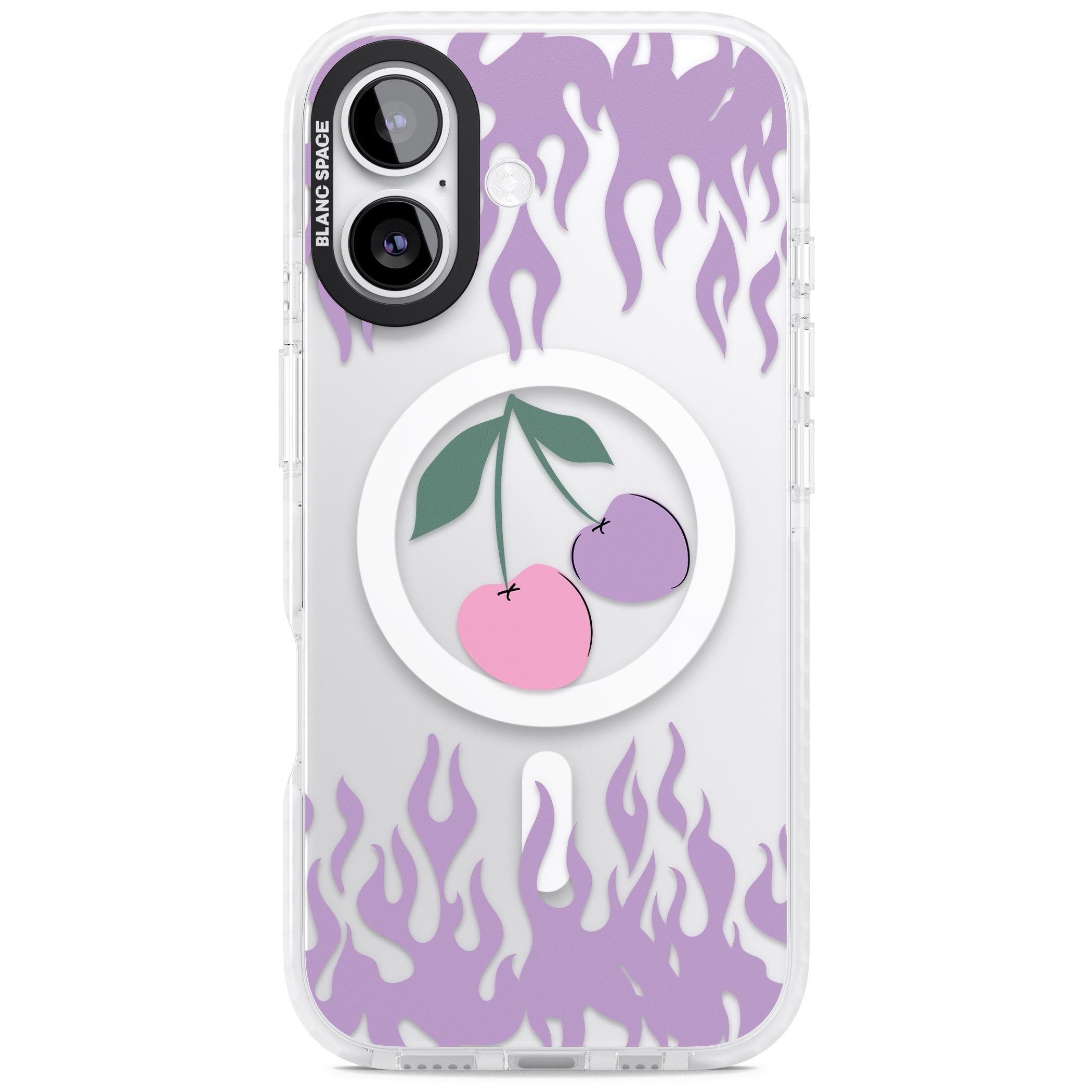 Cherries N' Flames iPhone 17 Impact Pro Clear Phone Case
