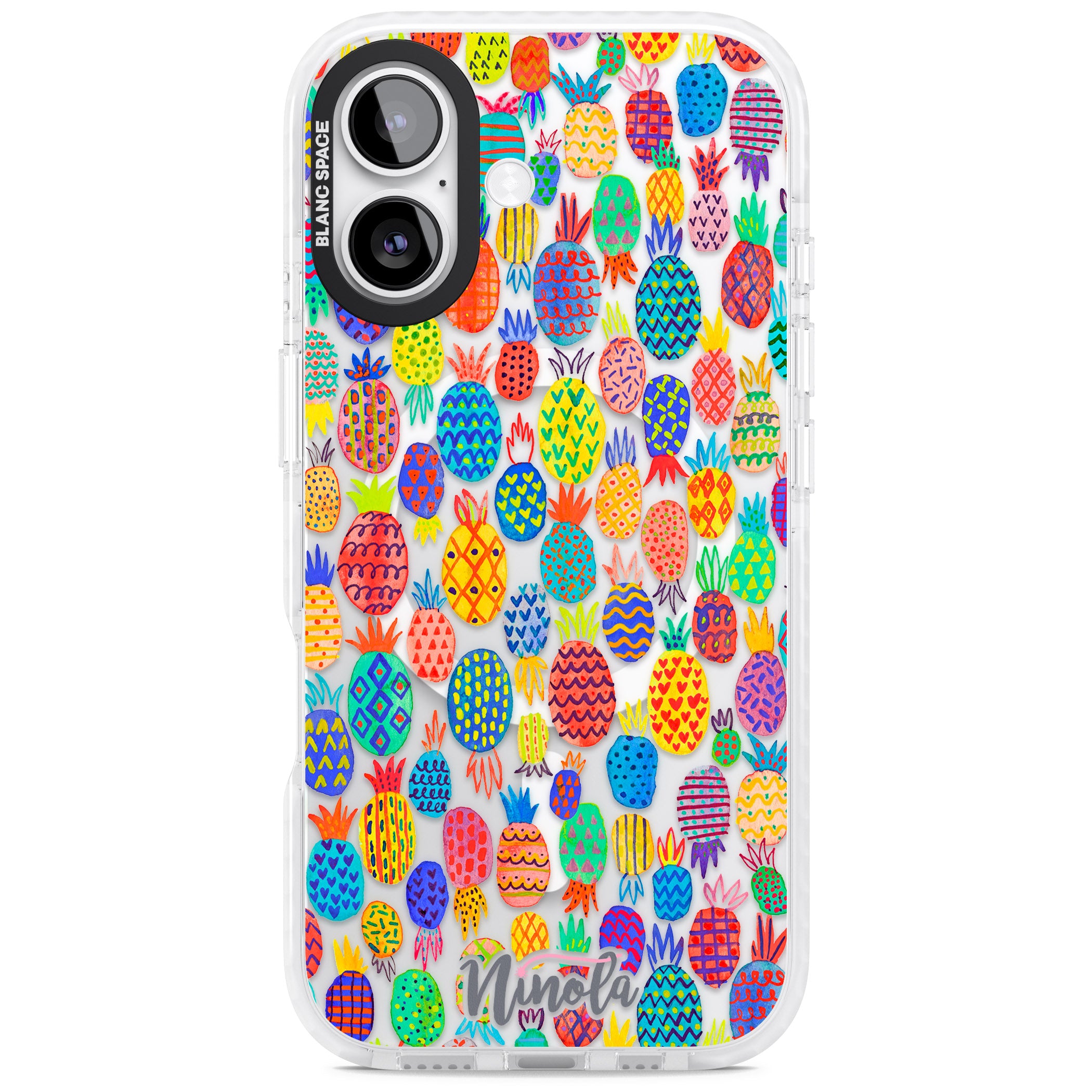 Vibrant Pineapple Pattern iPhone 17 Impact Pro Clear Phone Case
