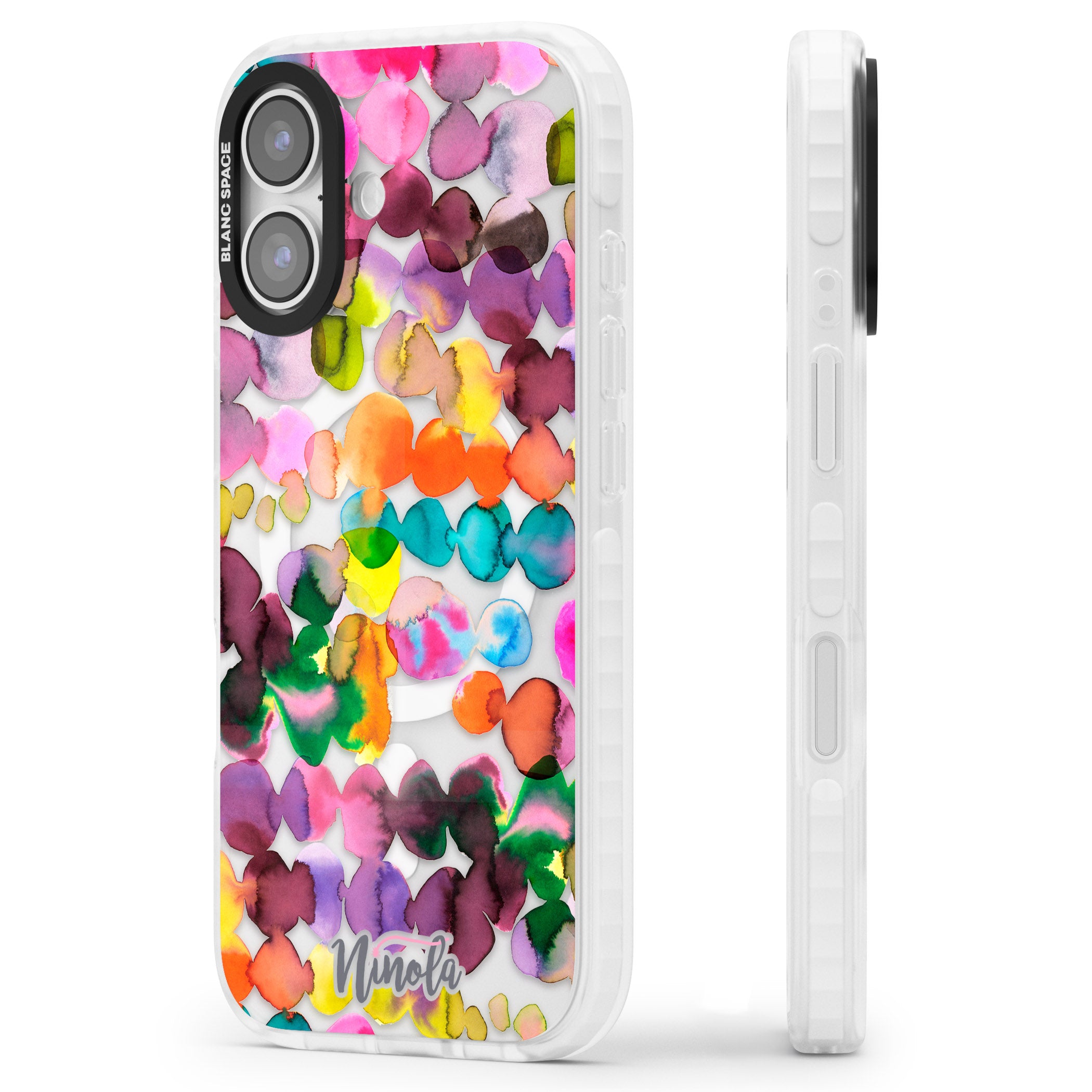 Ink Splash Hues iPhone 17 Impact Pro Clear Phone Case Side Profile