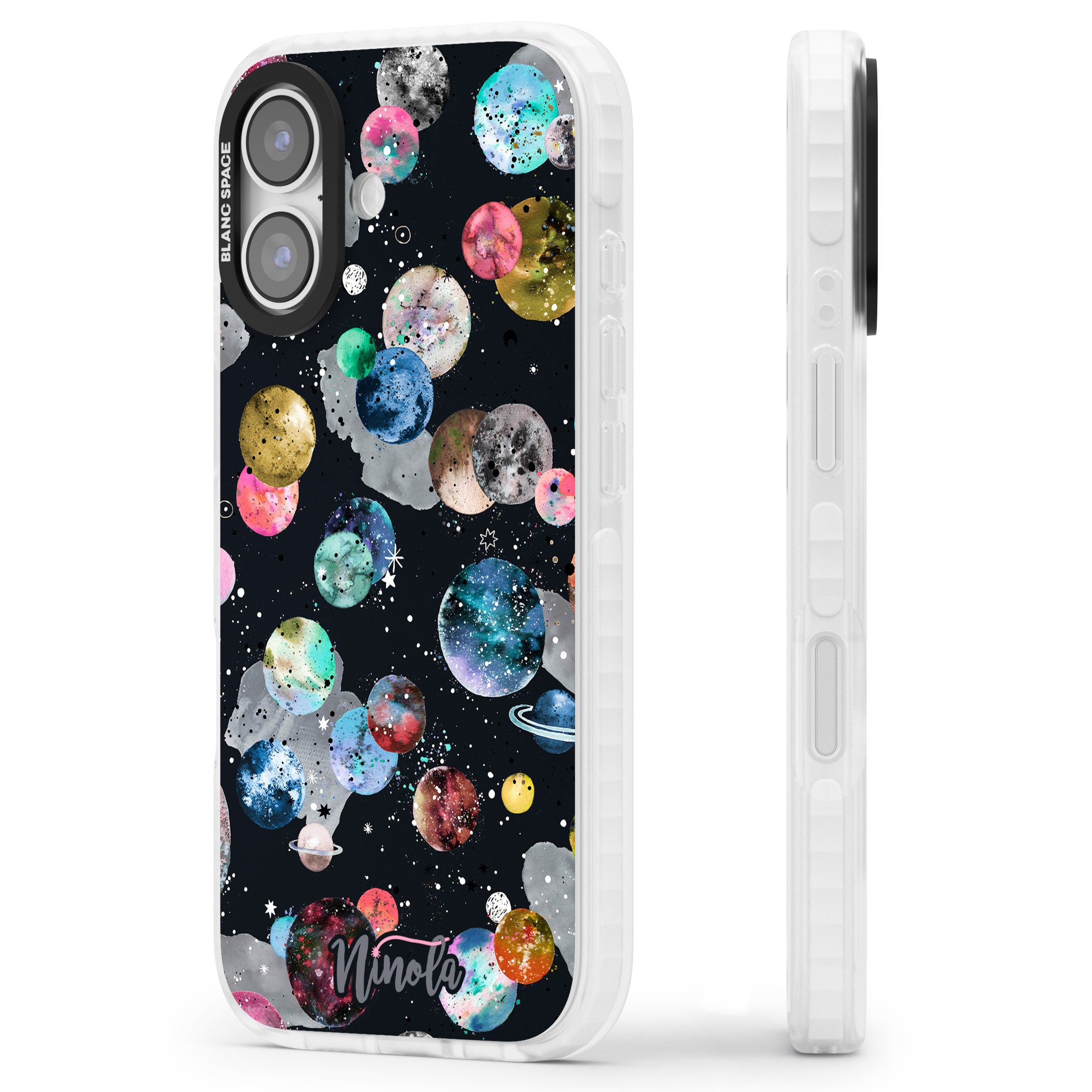 Cosmic Galaxy iPhone 17 Impact Pro Clear Phone Case Side Profile