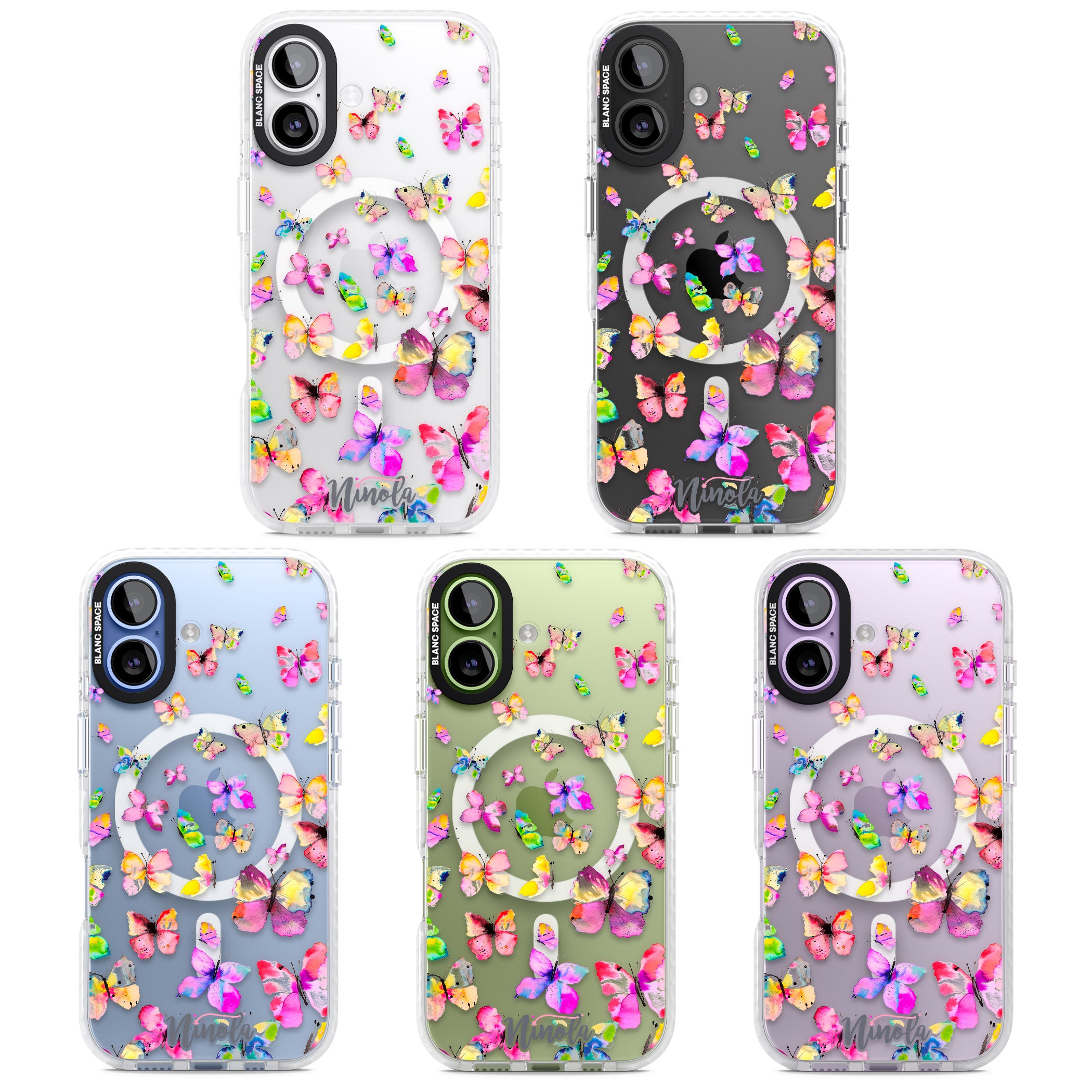 Watercolor Butterflies iPhone 17 Impact Pro Clear Phone Case APT Impact Protection