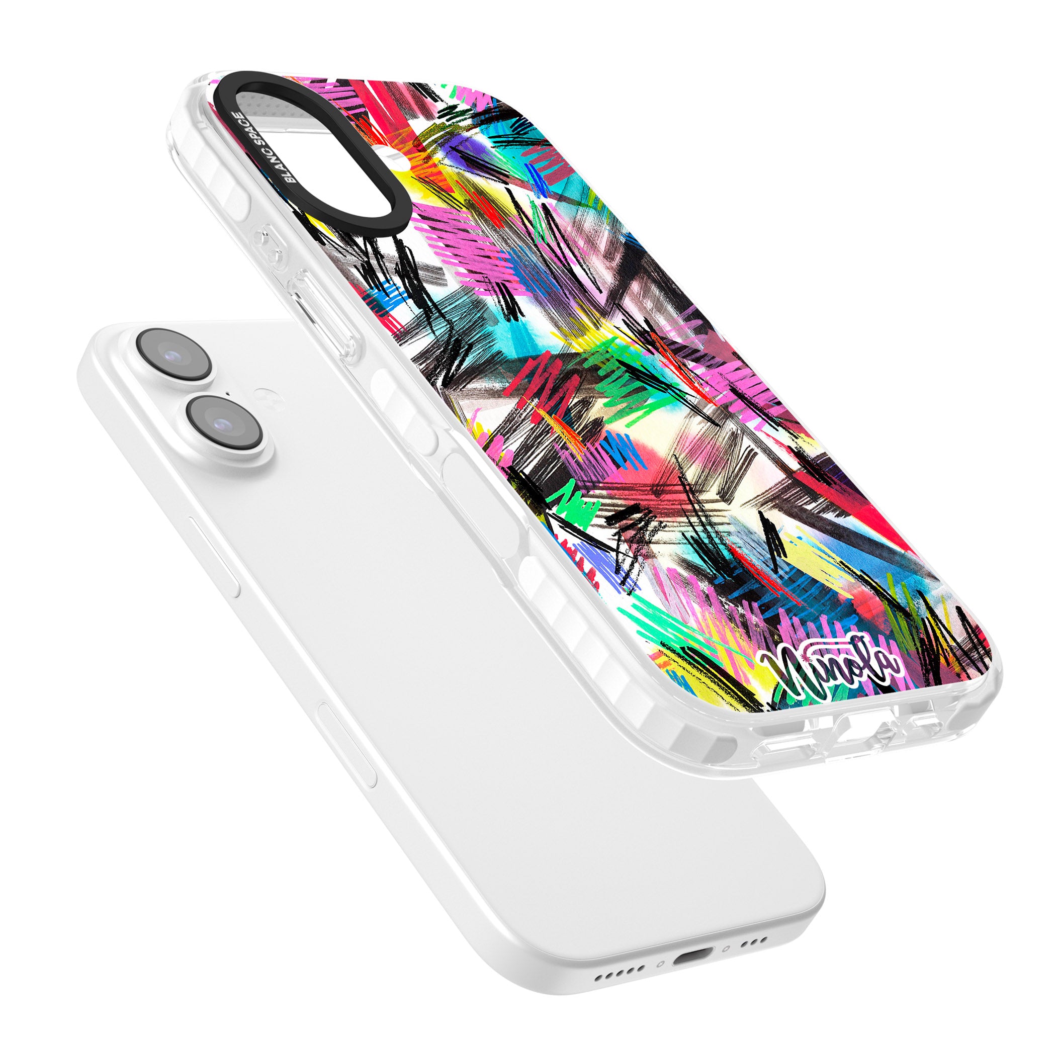 Wild Strokes Rainbow iPhone 17 Impact Pro Clear Phone Case Colours