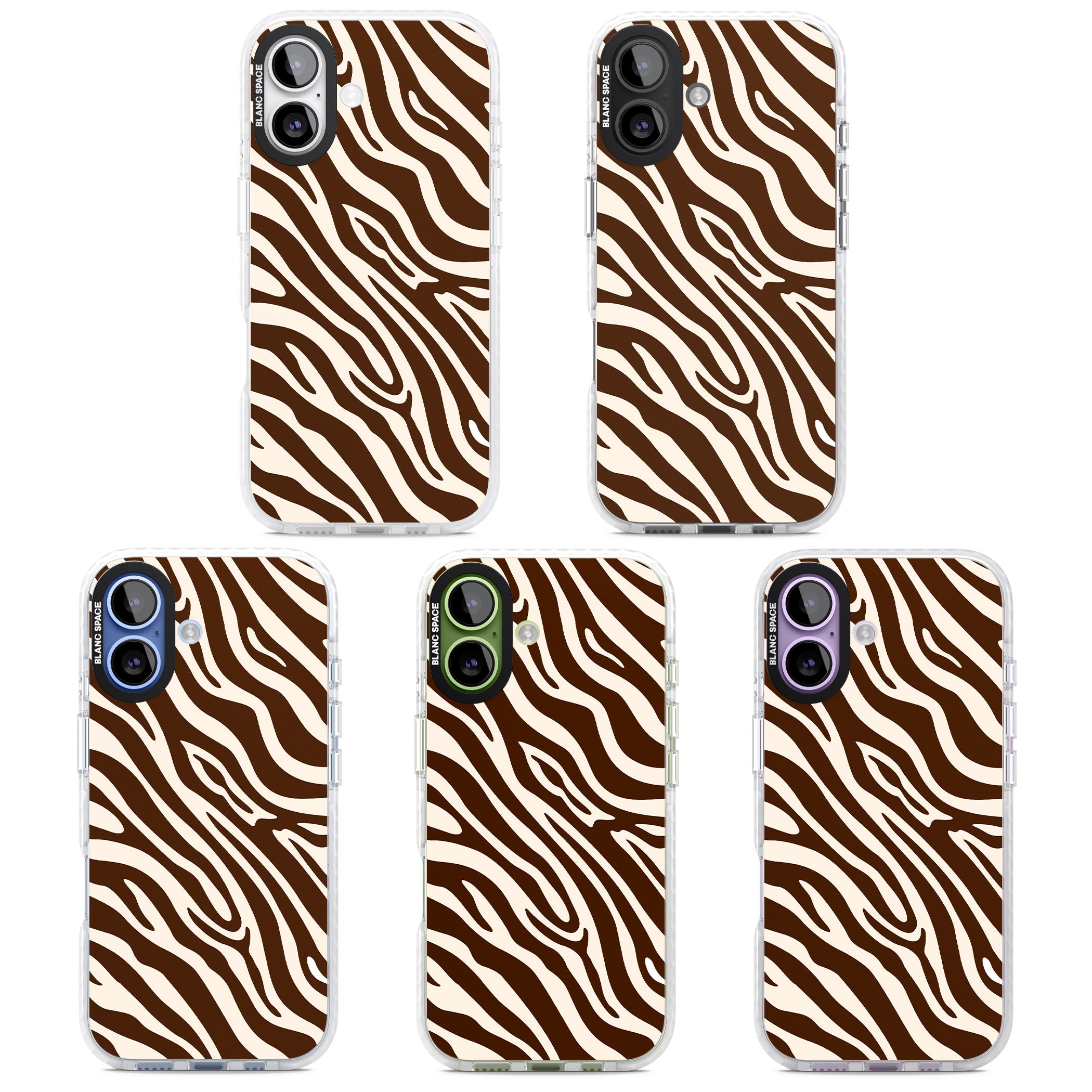 Brown & Cream Zebra iPhone 17 Impact Pro Clear Phone Case APT Impact Protection