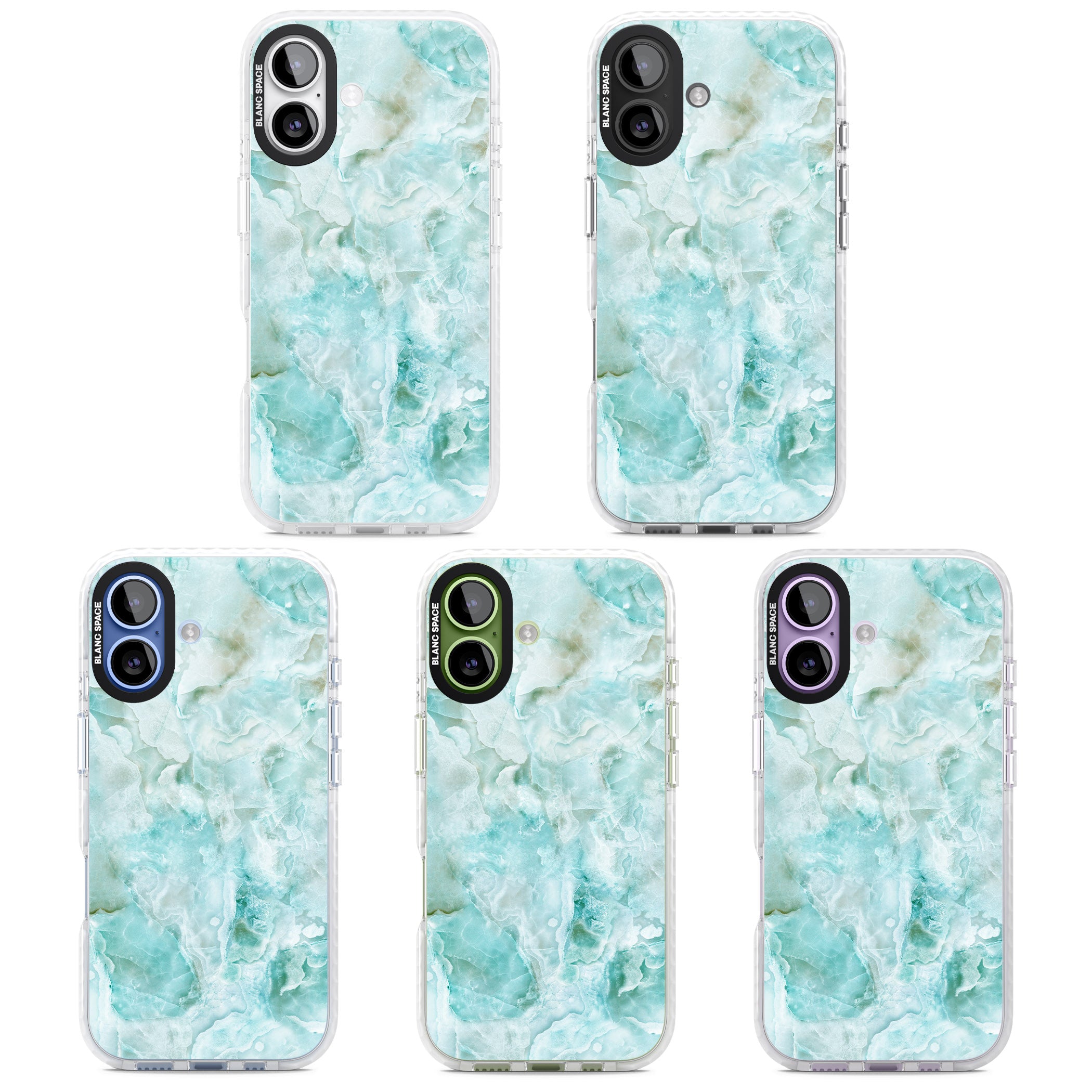 Aqua Onyx Marble iPhone 17 Impact Pro Clear Phone Case APT Impact Protection