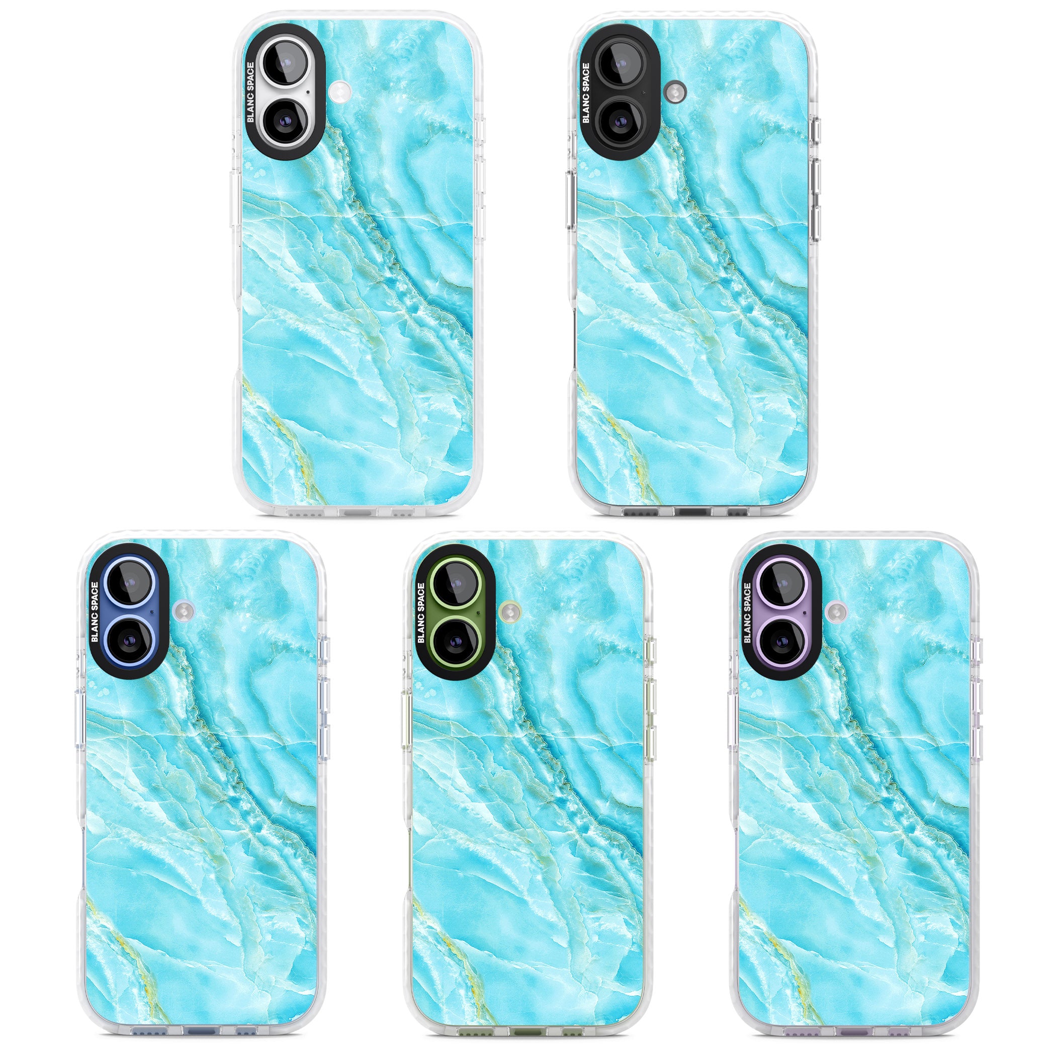 Blue Onyx Marble iPhone 17 Impact Pro Clear Phone Case APT Impact Protection