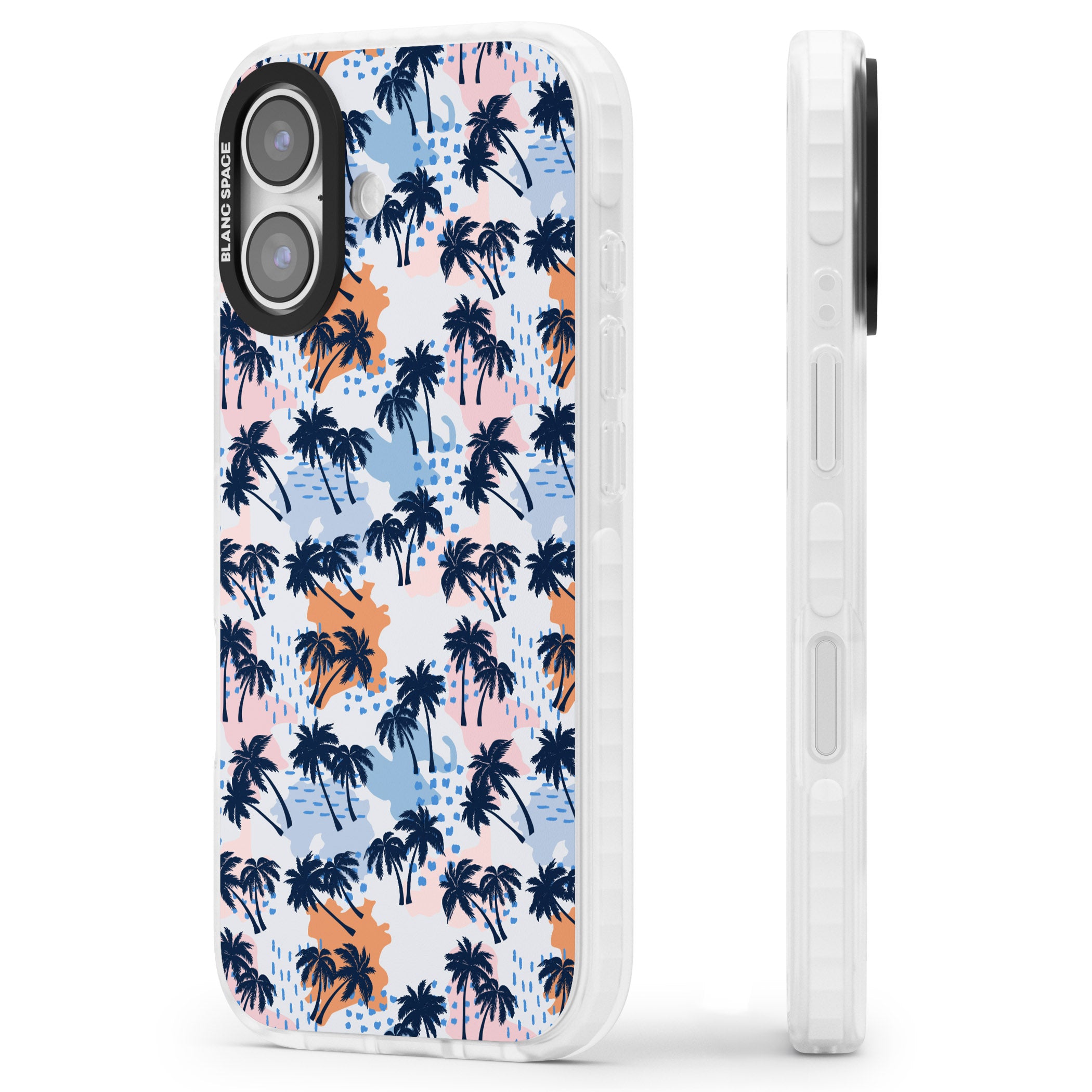 Tropical Vibes Palm iPhone 17 Impact Pro Clear Phone Case Side Profile