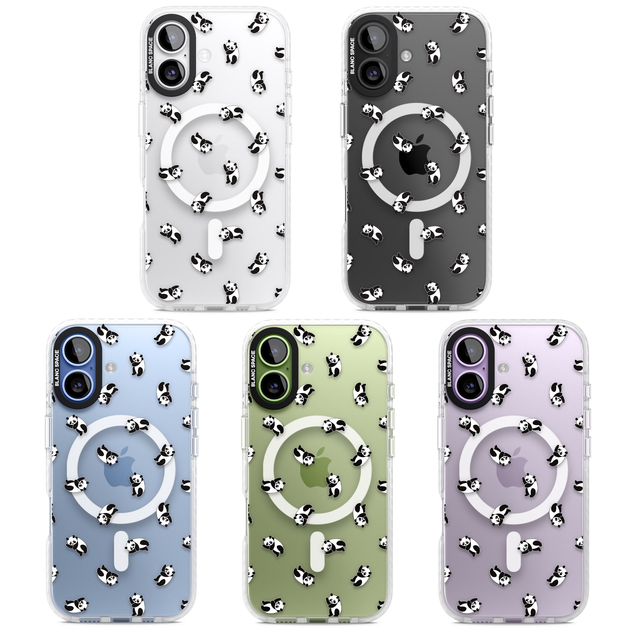 Tiny Panda Pattern iPhone 17 Impact Pro Clear Phone Case APT Impact Protection