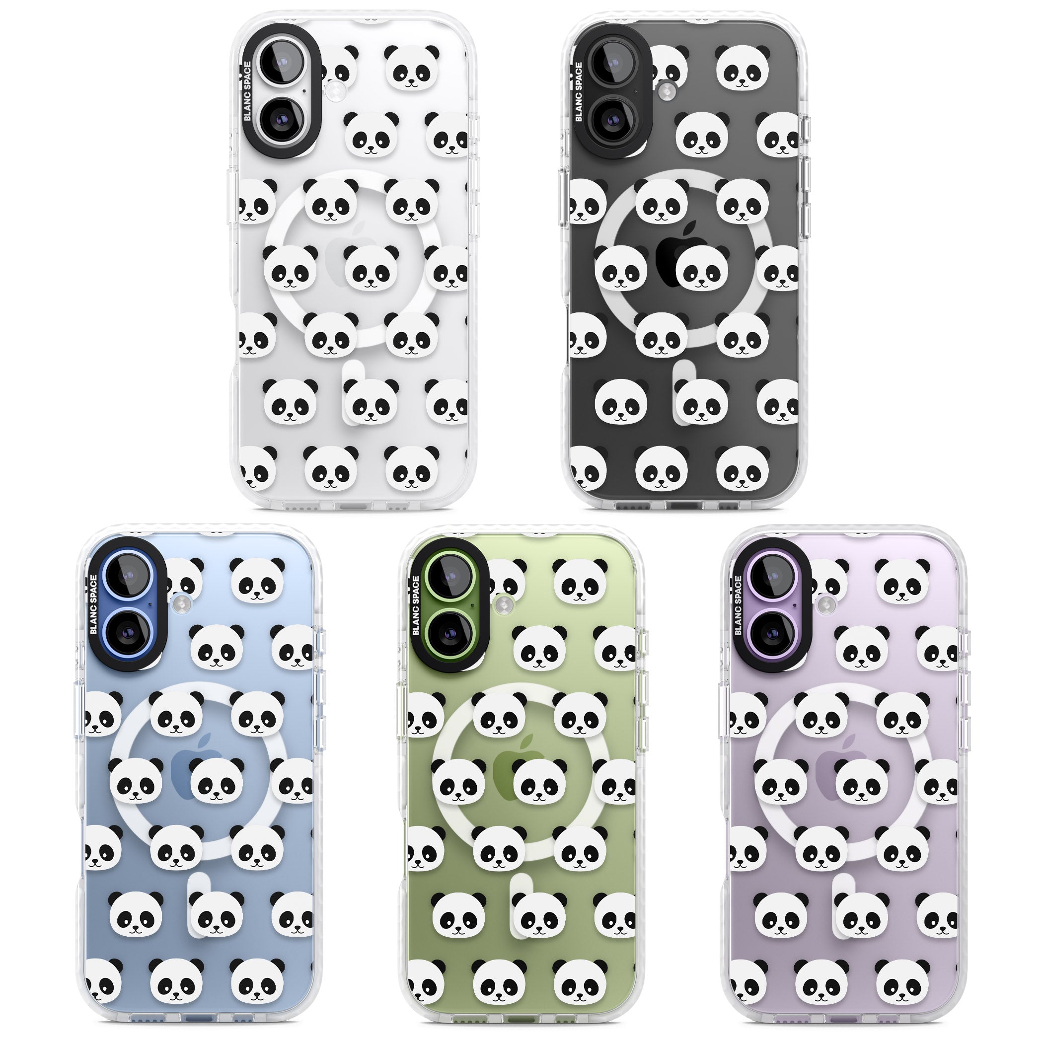 Panda Face Pattern iPhone 17 Impact Pro Clear Phone Case APT Impact Protection