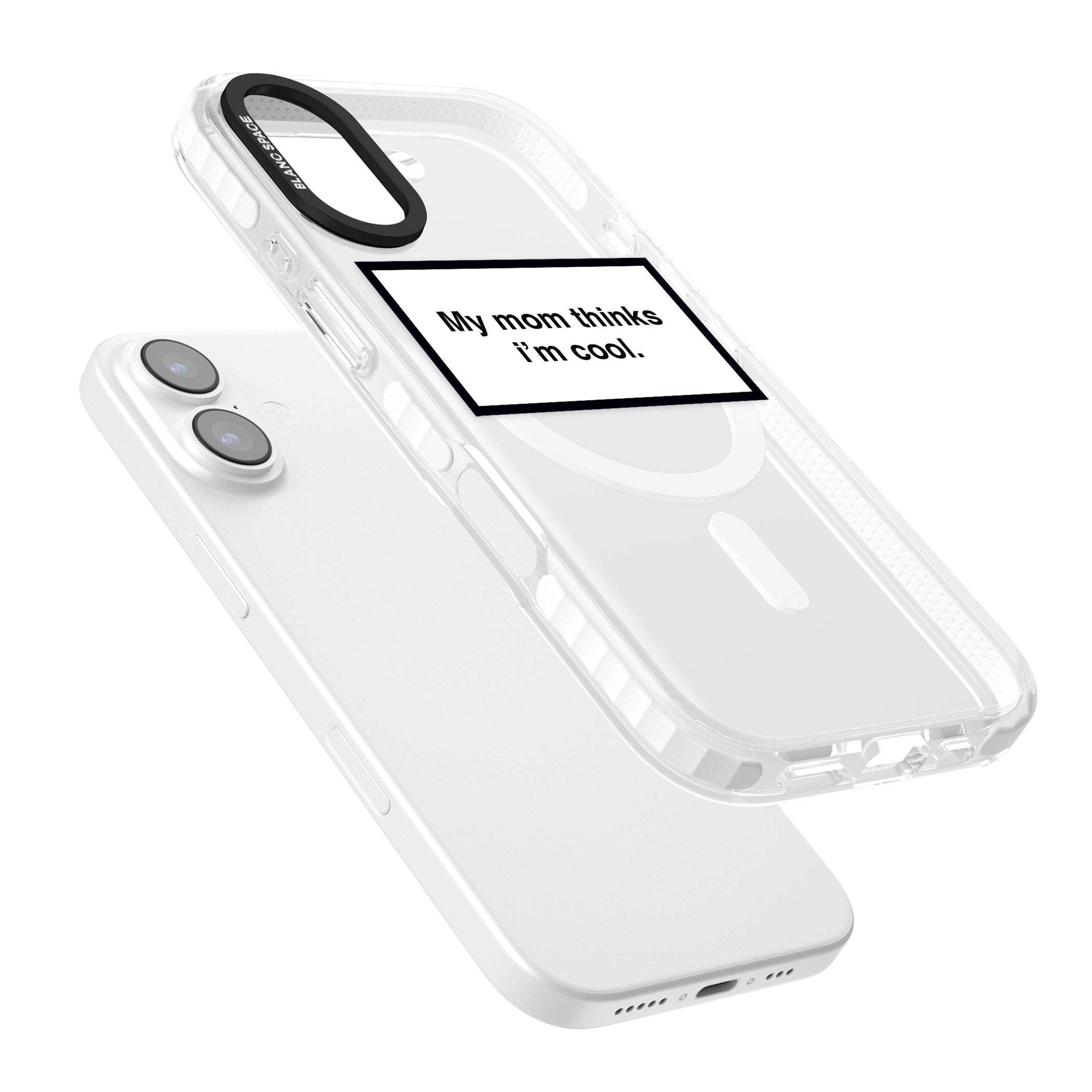 My Mom Thinks I'M Cool iPhone 17 Impact Pro Clear Phone Case Colours