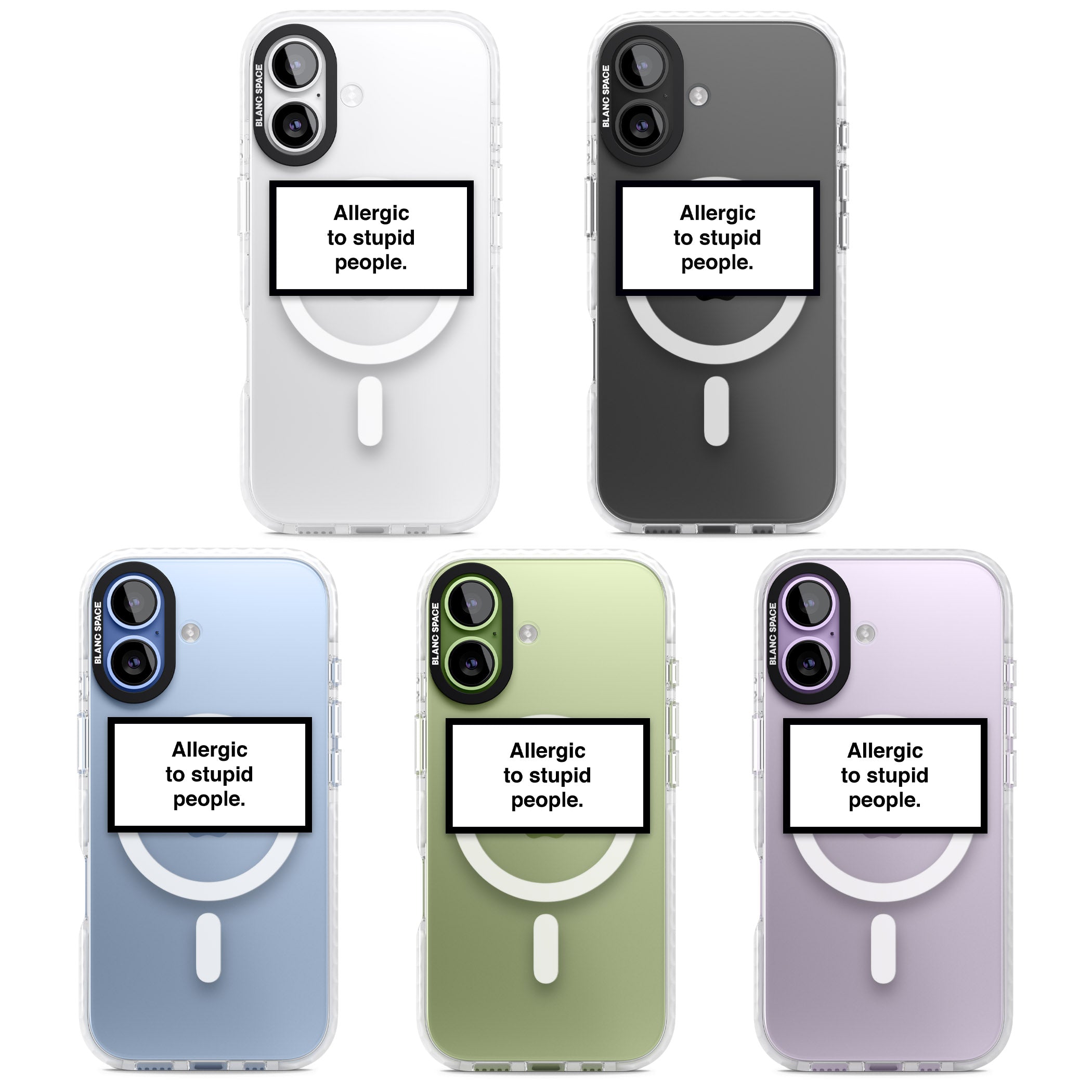 Allergic To Stupid People iPhone 17 Impact Pro Clear Phone Case APT Impact Protection