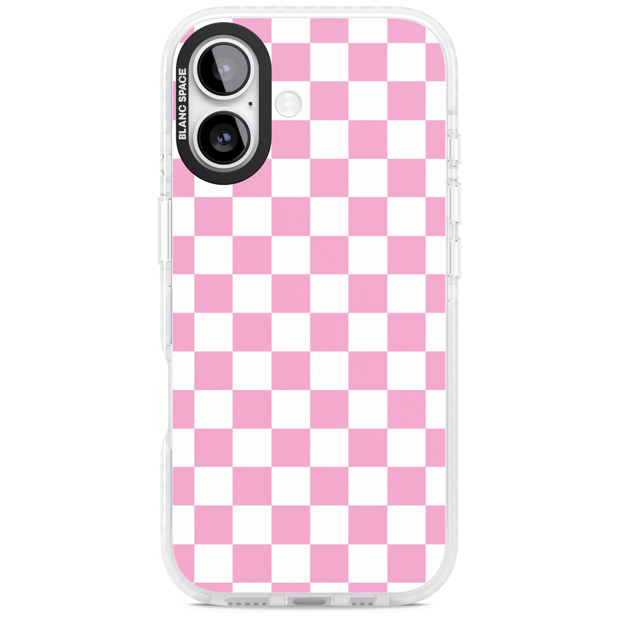 Pink Checkered iPhone 17 Impact Pro Clear Phone Case