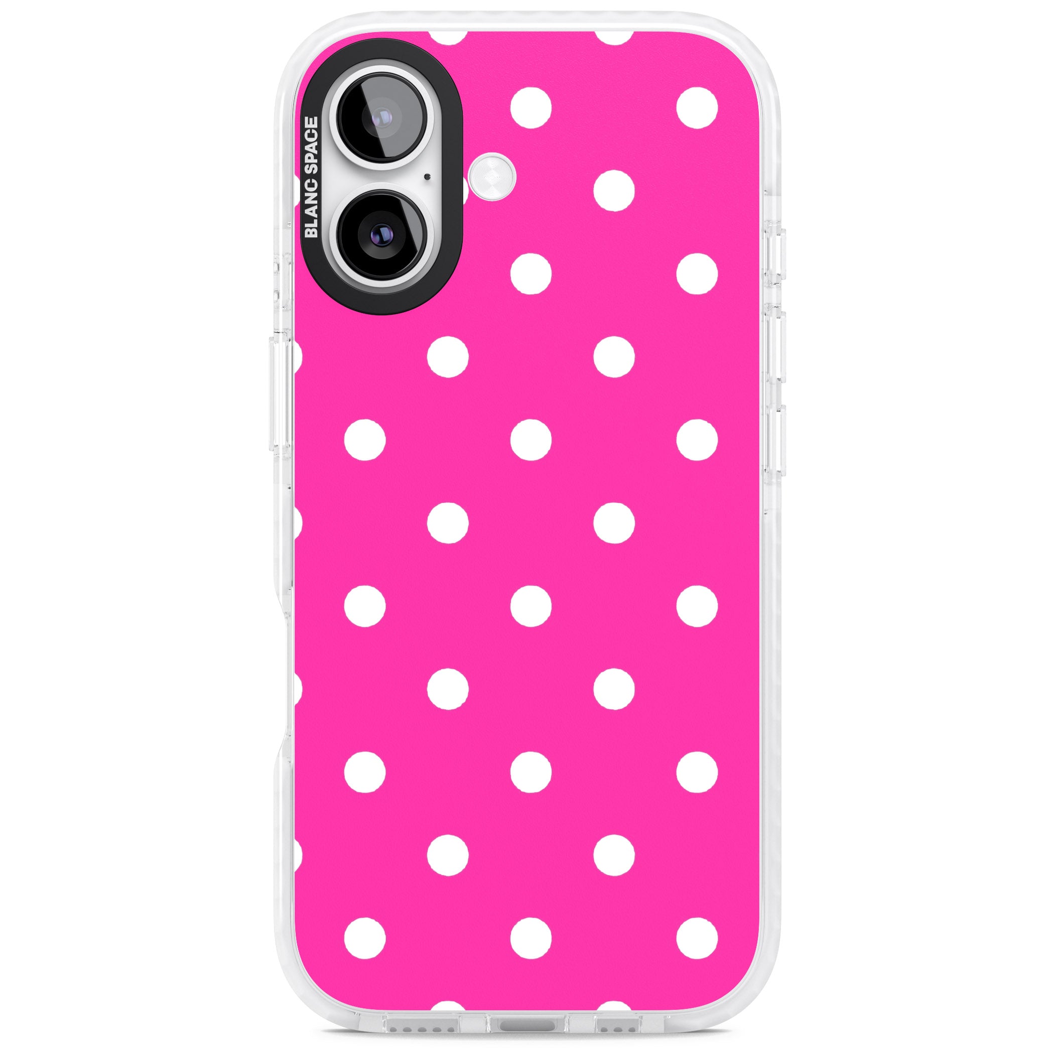 Pink Polka Dot iPhone 17 Impact Pro Clear Phone Case