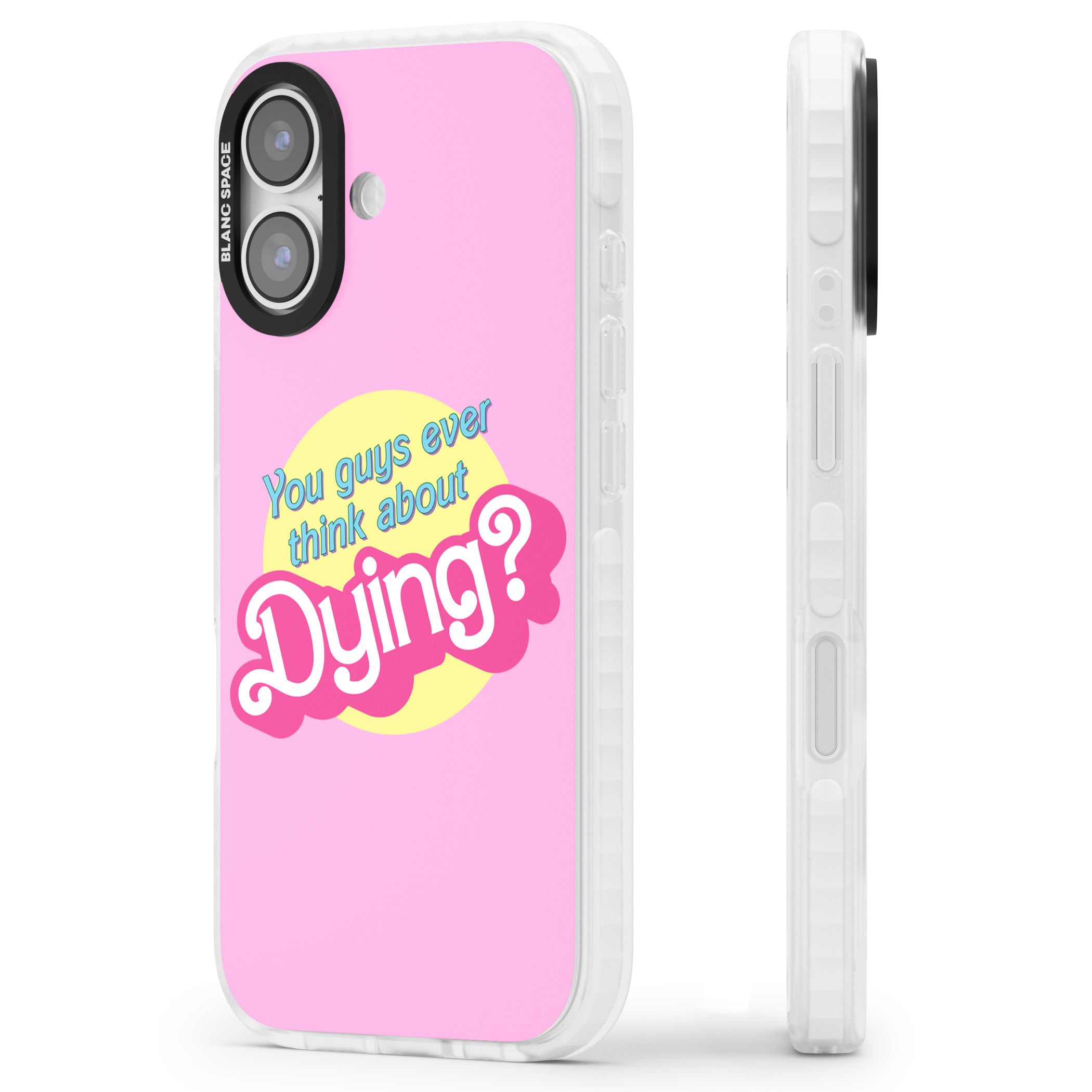 Ever Think About Dying? iPhone 17 Impact Pro Clear Phone Case Side Profile