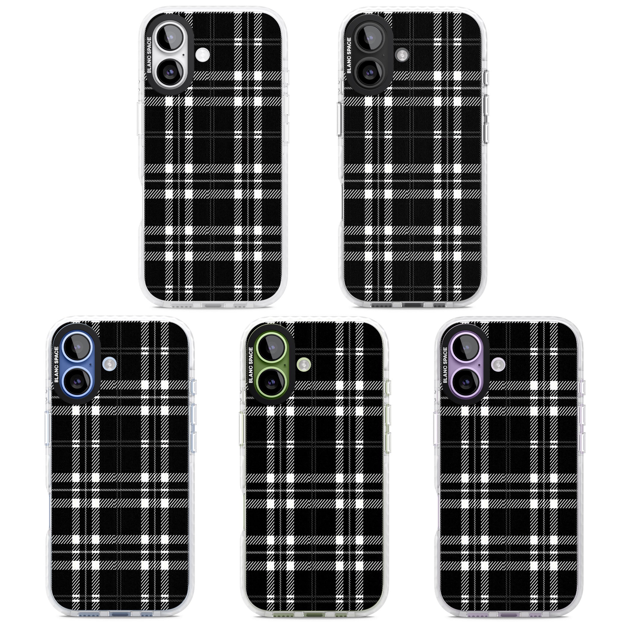 Divine Black Plaid iPhone 17 Impact Pro Clear Phone Case APT Impact Protection
