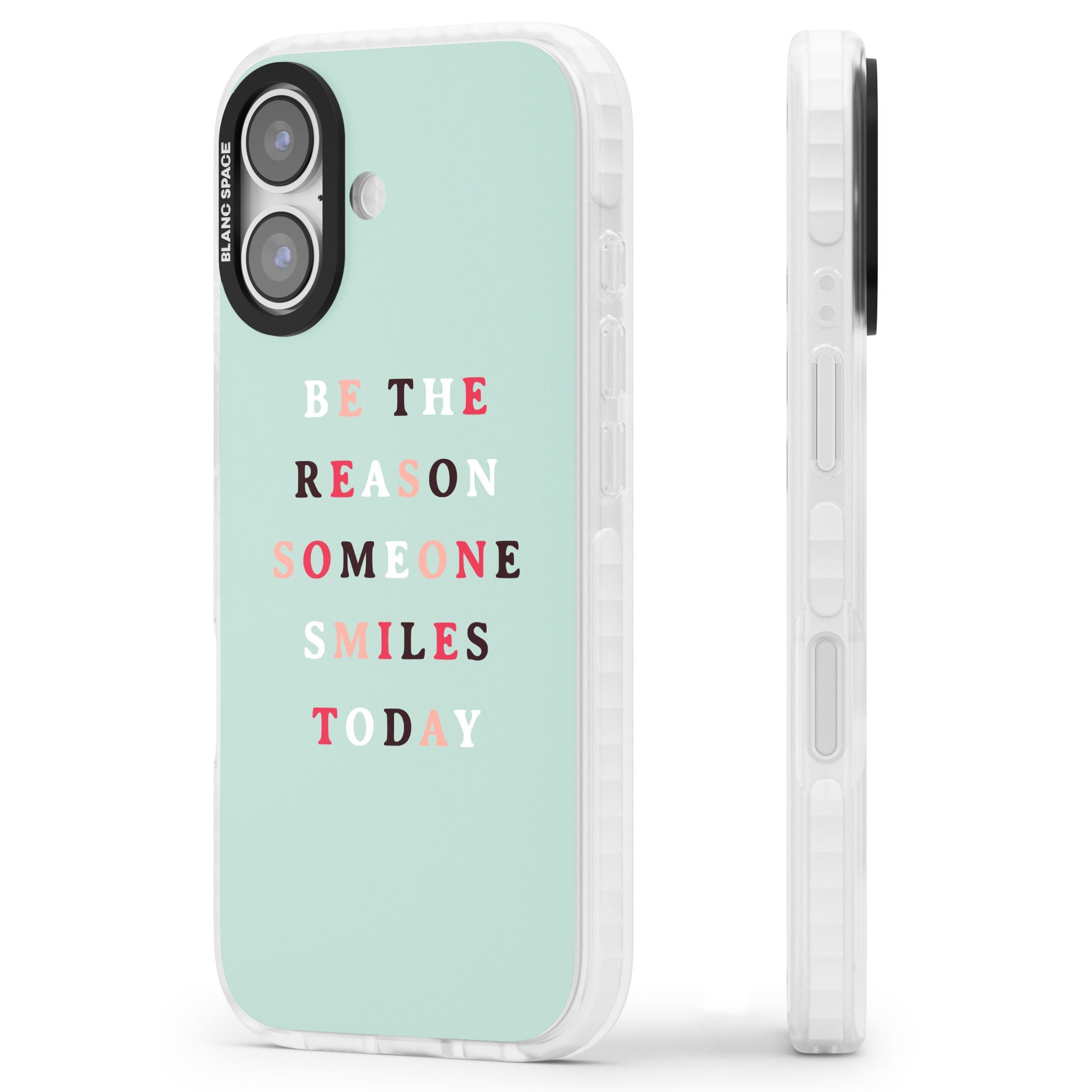 Be The Reason Quote iPhone 17 Impact Pro Clear Phone Case Side Profile