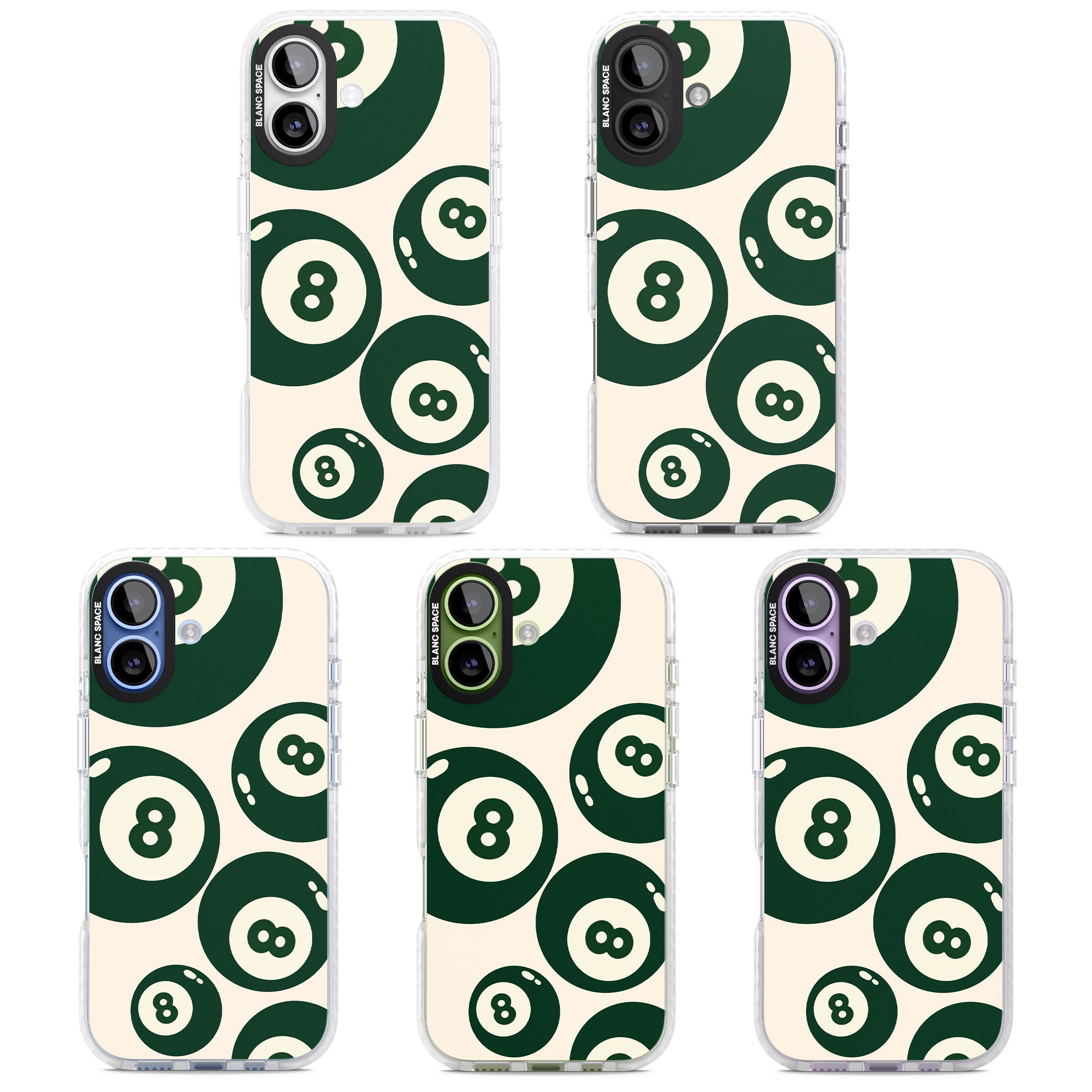 Green Eight Balls iPhone 17 Impact Pro Clear Phone Case APT Impact Protection