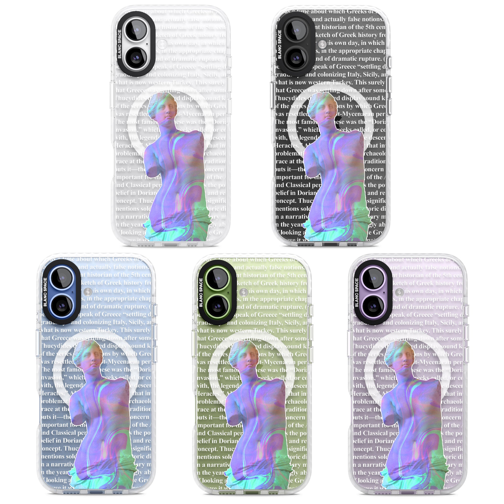 Iridescent De Milo iPhone 17 Impact Pro Clear Phone Case APT Impact Protection