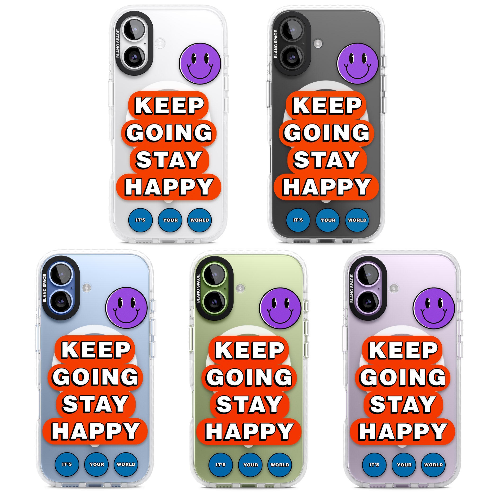 Keep Going Stay Happy iPhone 17 Impact Pro Clear Phone Case APT Impact Protection