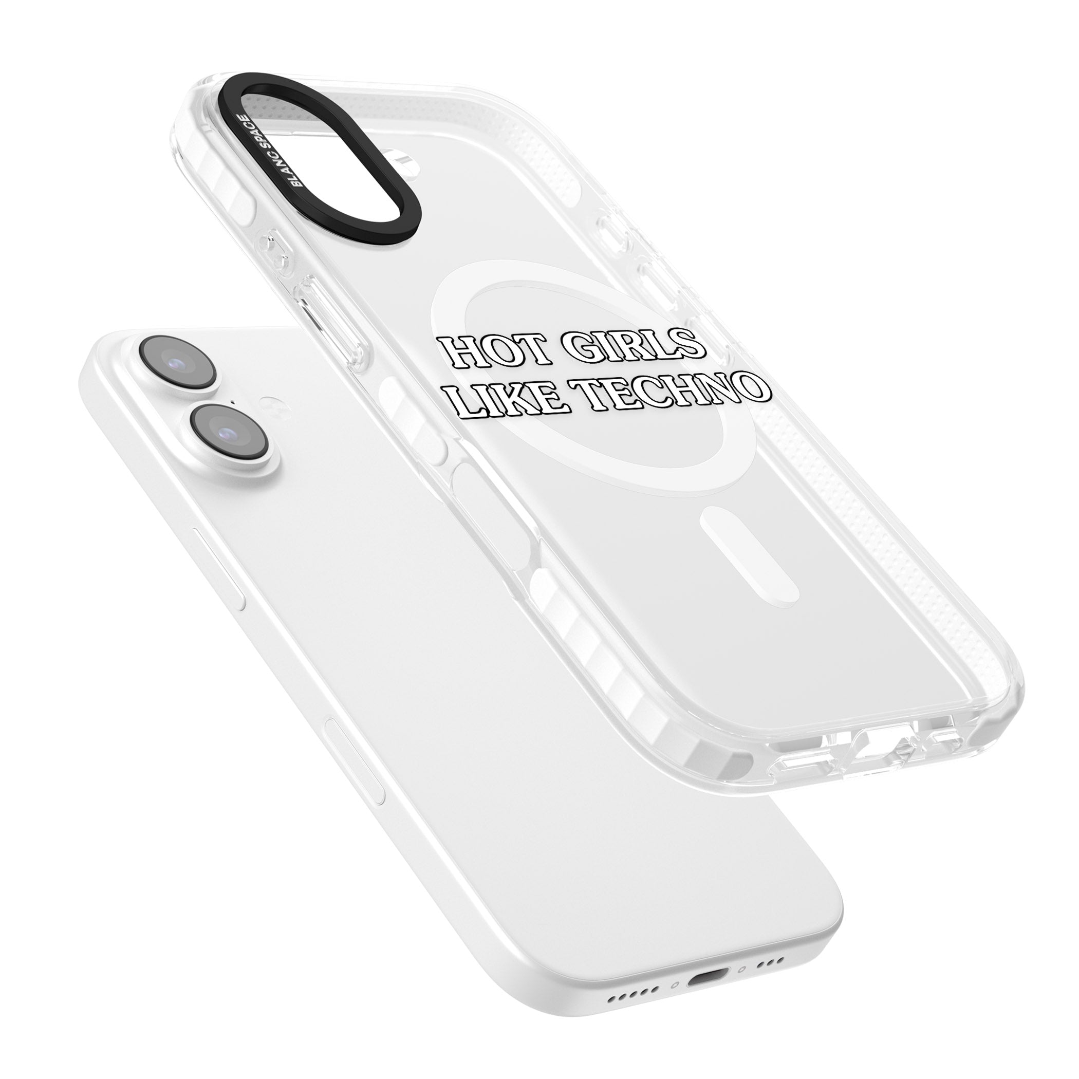 Hot Girls Like Techno iPhone 17 Impact Pro Clear Phone Case Colours