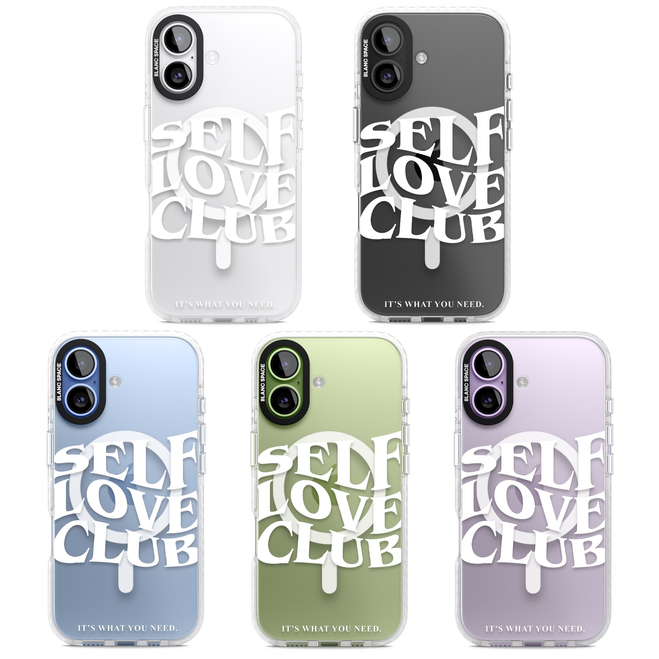 Self Love Club White iPhone 17 Impact Pro Clear Phone Case APT Impact Protection