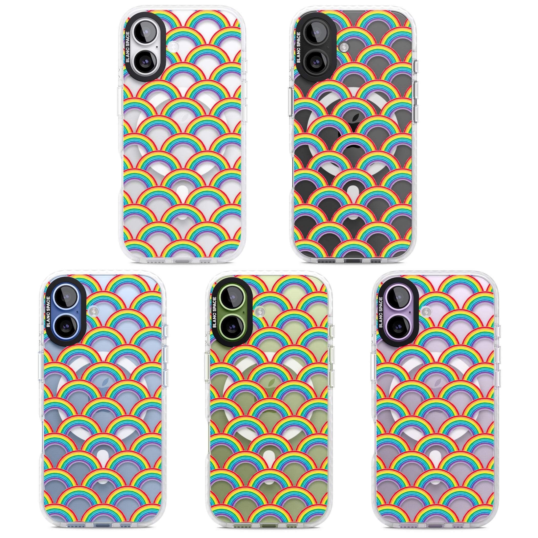 Rainbow Arc Pattern iPhone 17 Impact Pro Clear Phone Case APT Impact Protection