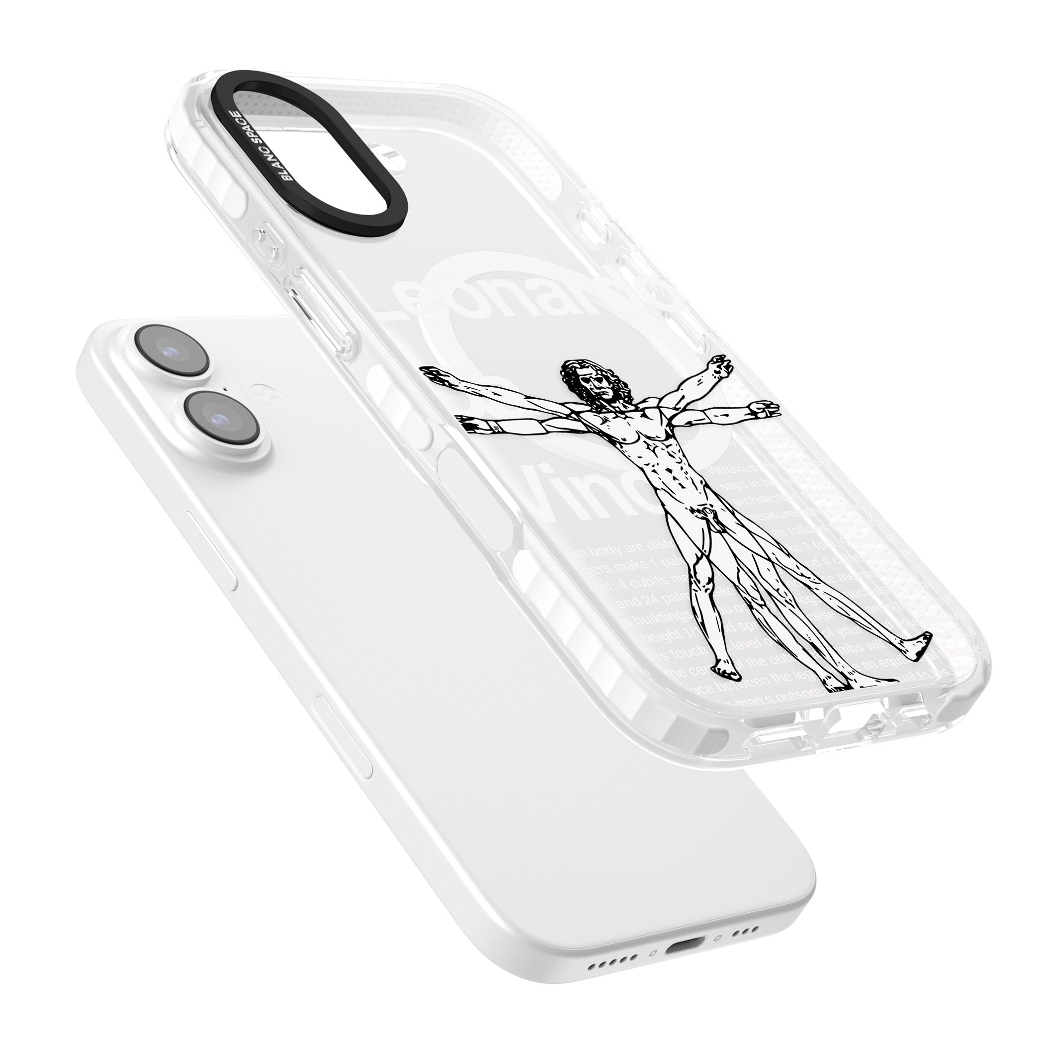 Vitruvian Man iPhone 17 Impact Pro Clear Phone Case Colours