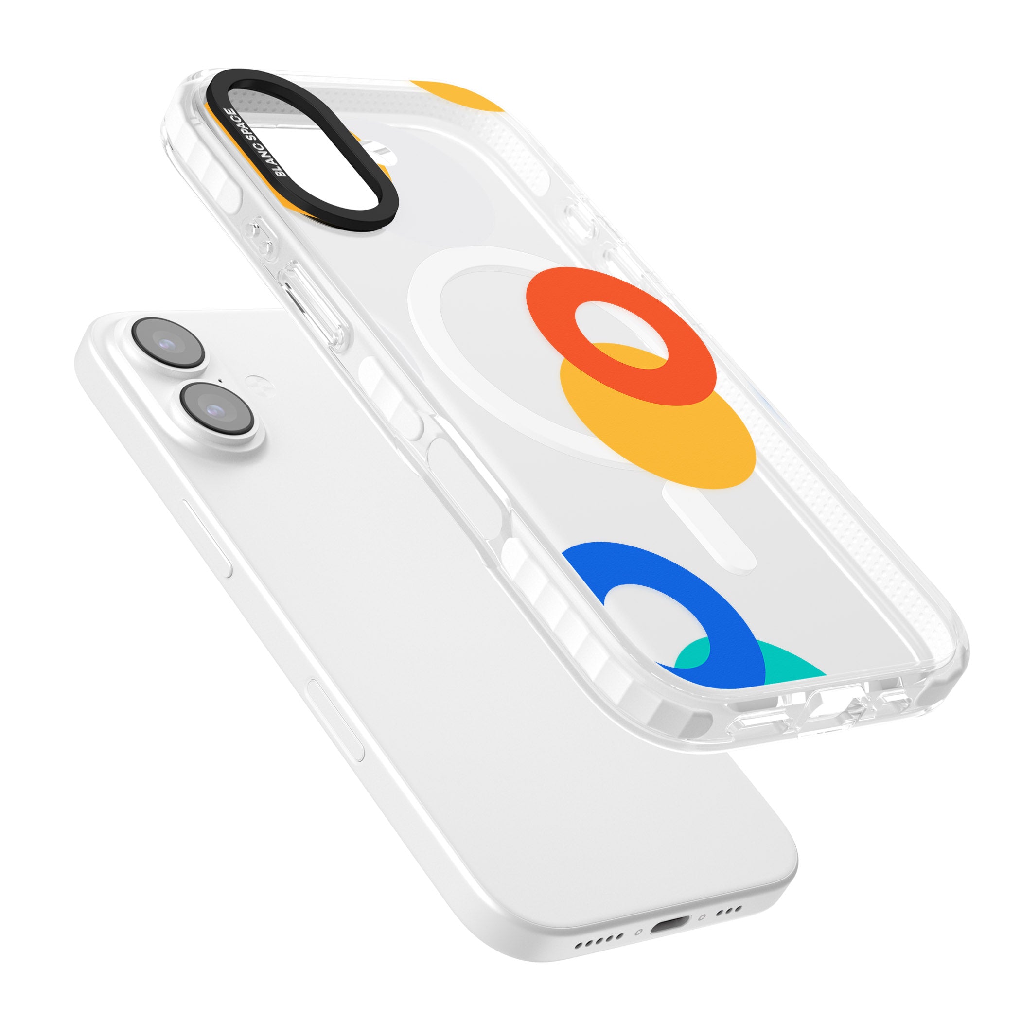 Abstract Mixed Circles iPhone 17 Impact Pro Clear Phone Case Colours