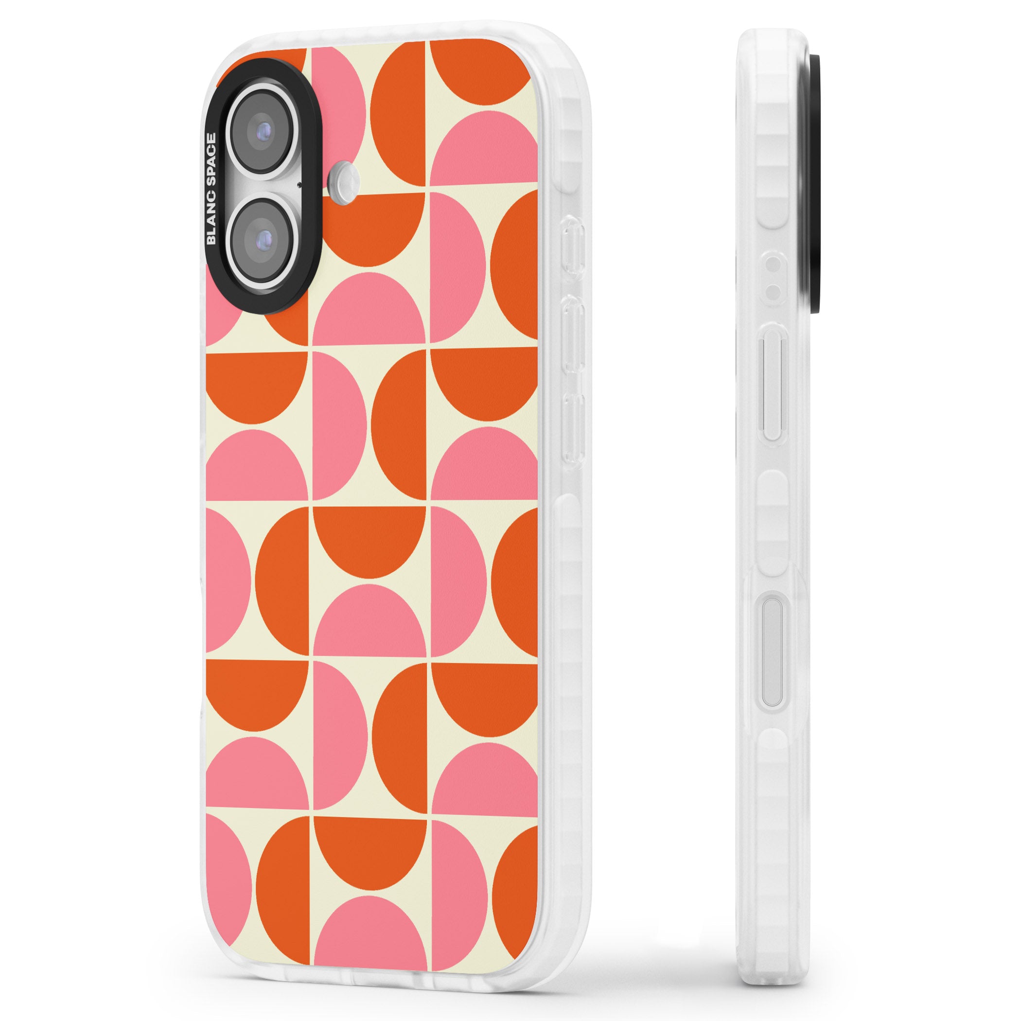 Retro Half Circle Pattern iPhone 17 Impact Pro Clear Phone Case Side Profile