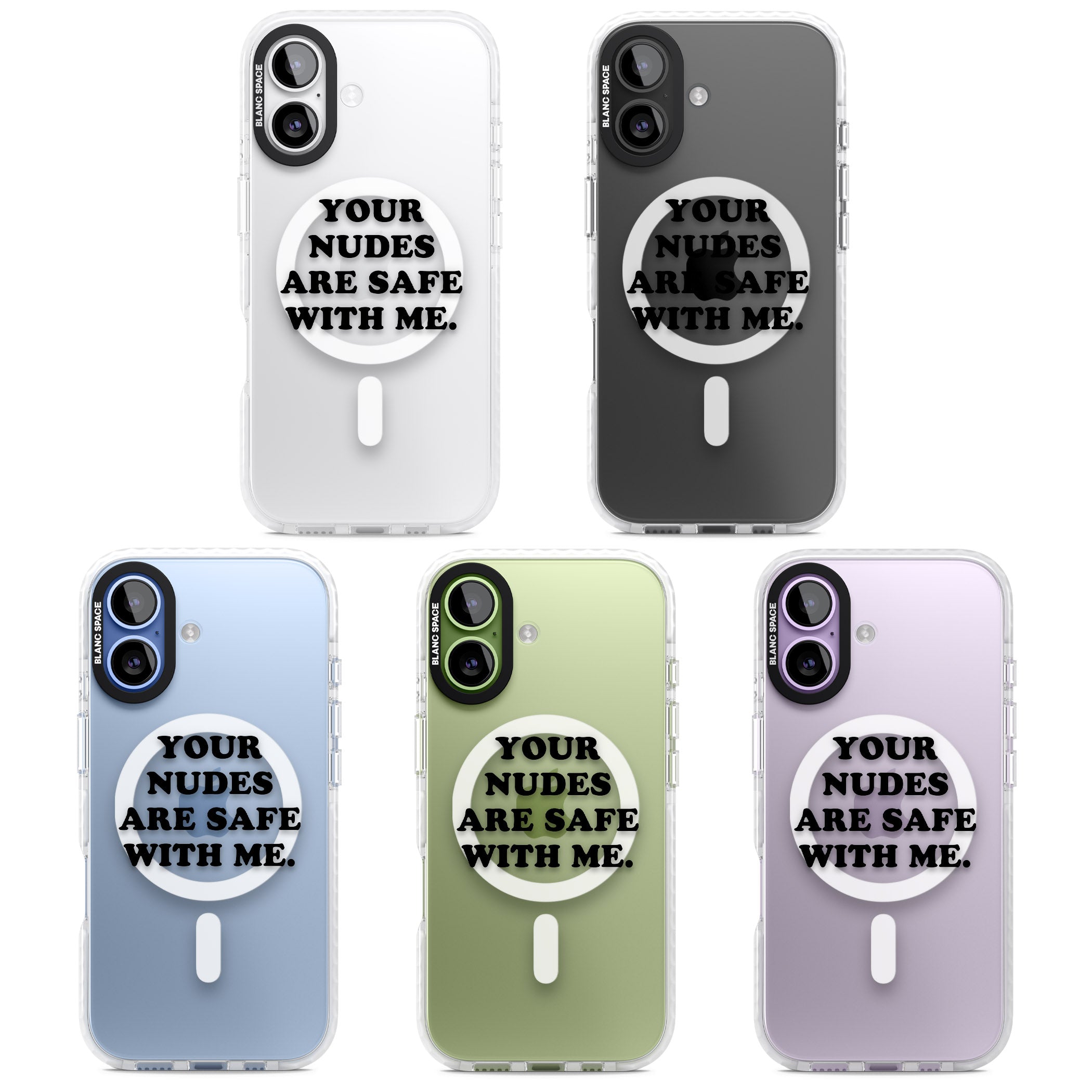 Your Nudes Are Safe Black iPhone 17 Impact Pro Clear Phone Case APT Impact Protection