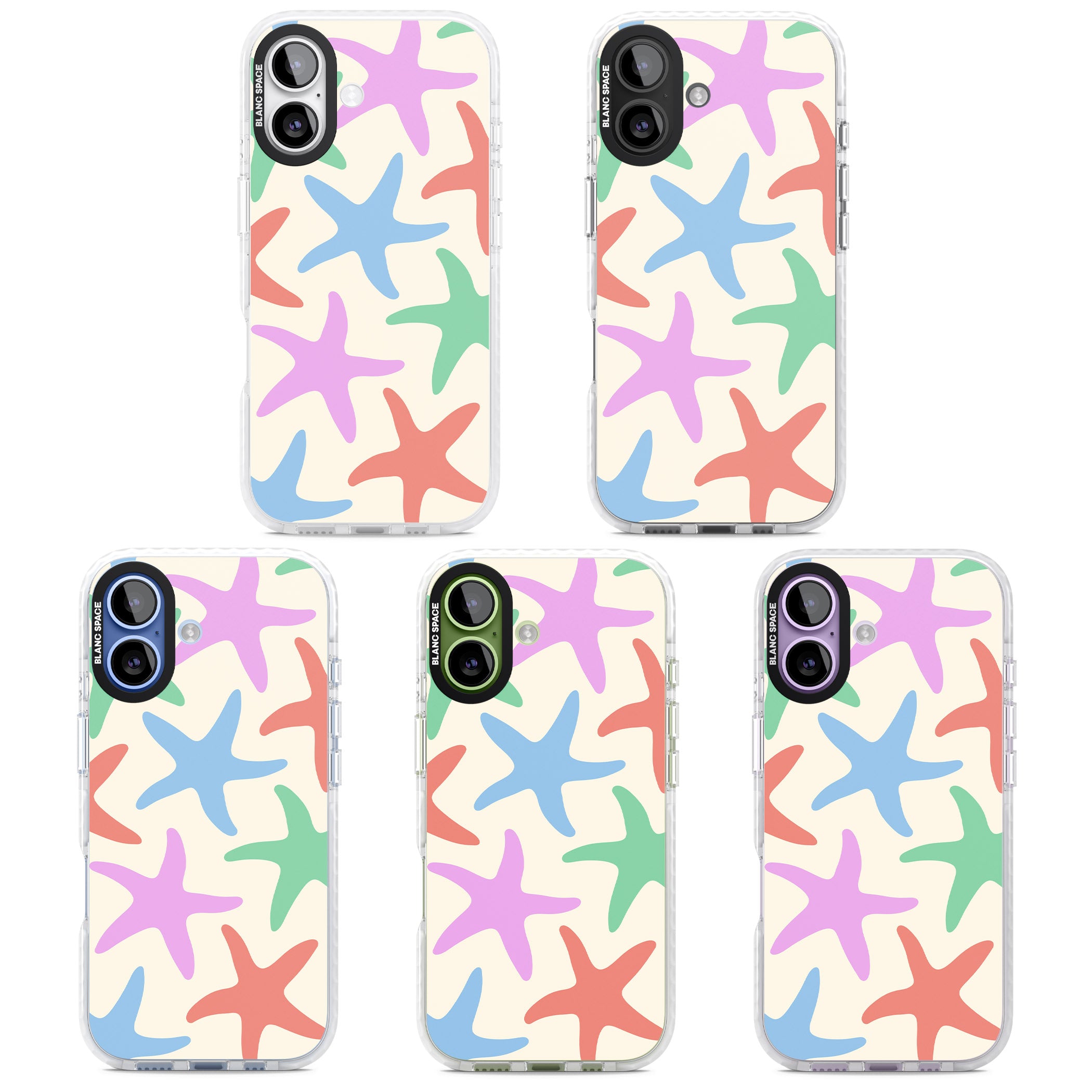 Pastel Starfish iPhone 17 Impact Pro Clear Phone Case APT Impact Protection