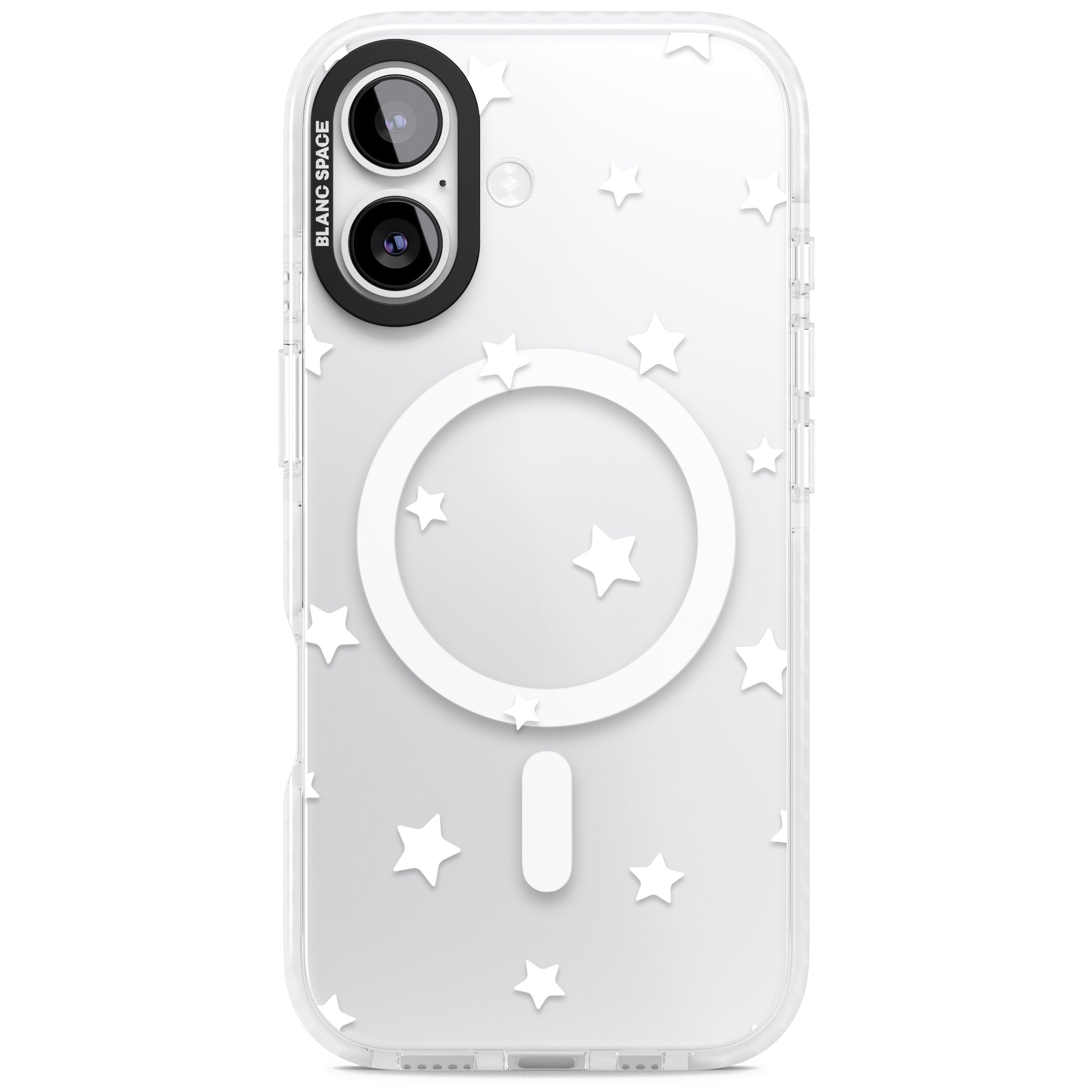 Starry Night White Stars iPhone 17 Impact Pro Clear Phone Case
