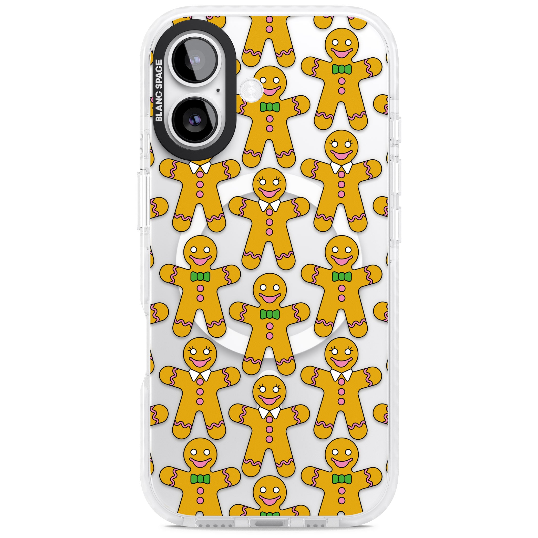 Gingerbread Cookie Pattern iPhone 17 Impact Pro Clear Phone Case