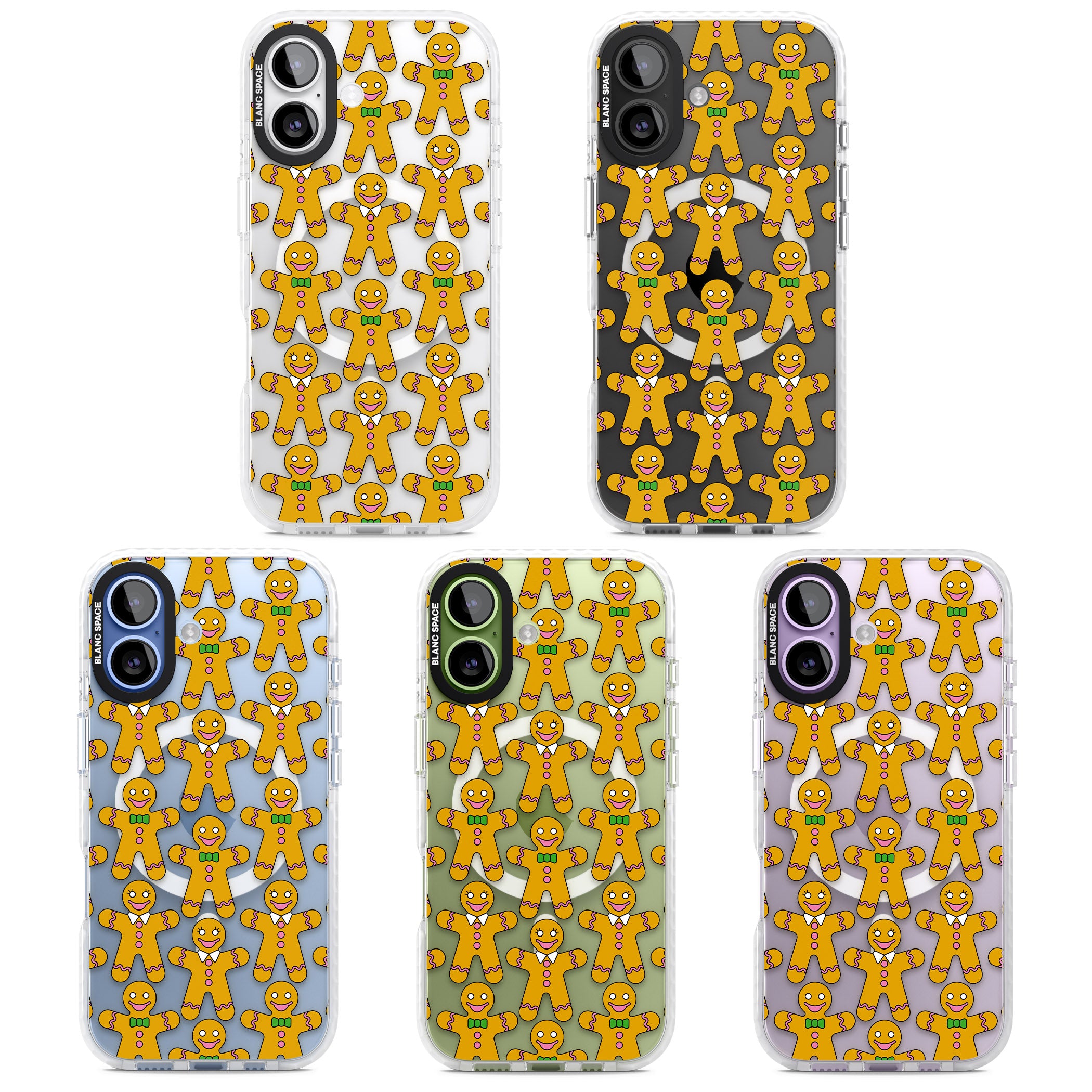 Gingerbread Cookie Pattern iPhone 17 Impact Pro Clear Phone Case APT Impact Protection