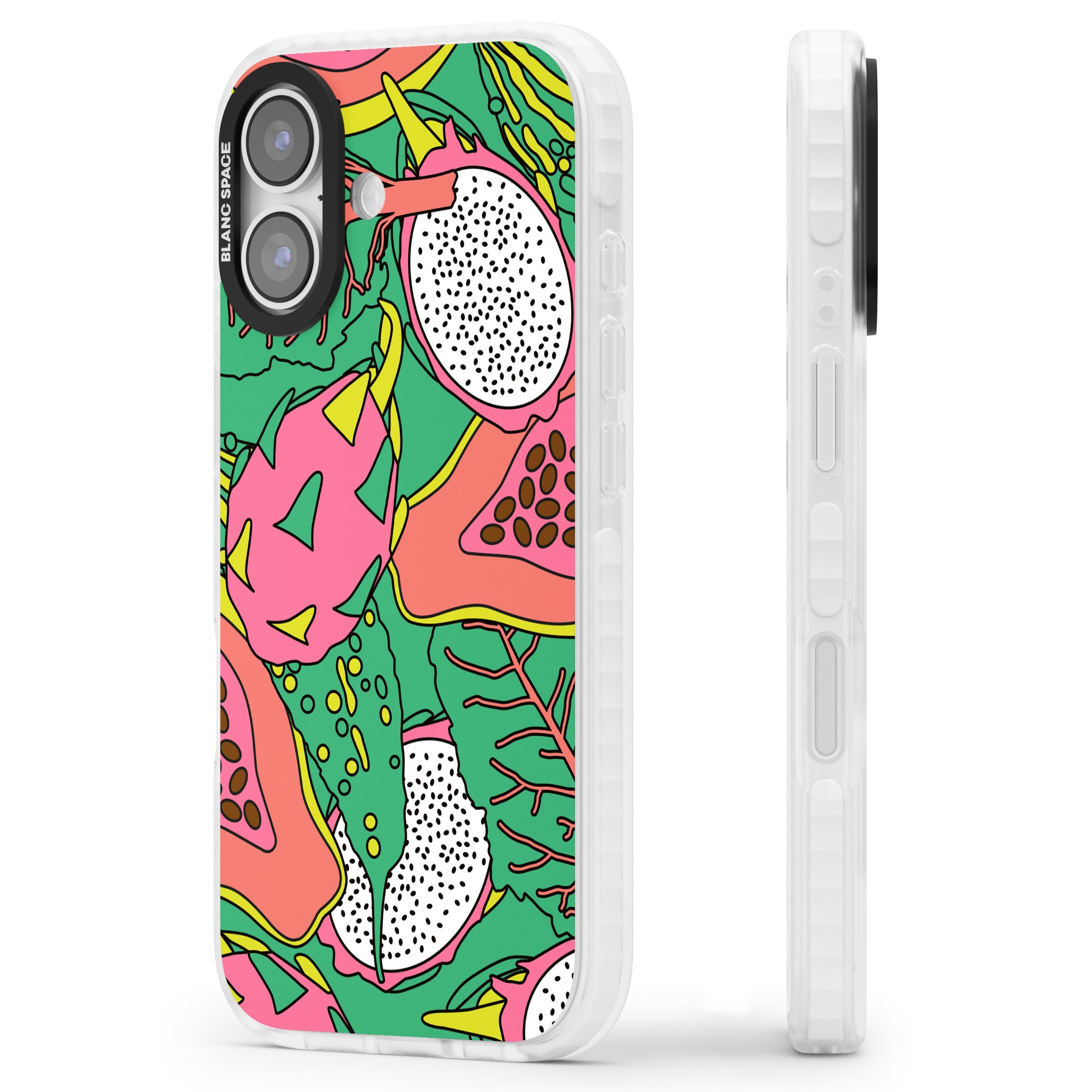 Psychedelic Salad iPhone 17 Impact Pro Clear Phone Case Side Profile