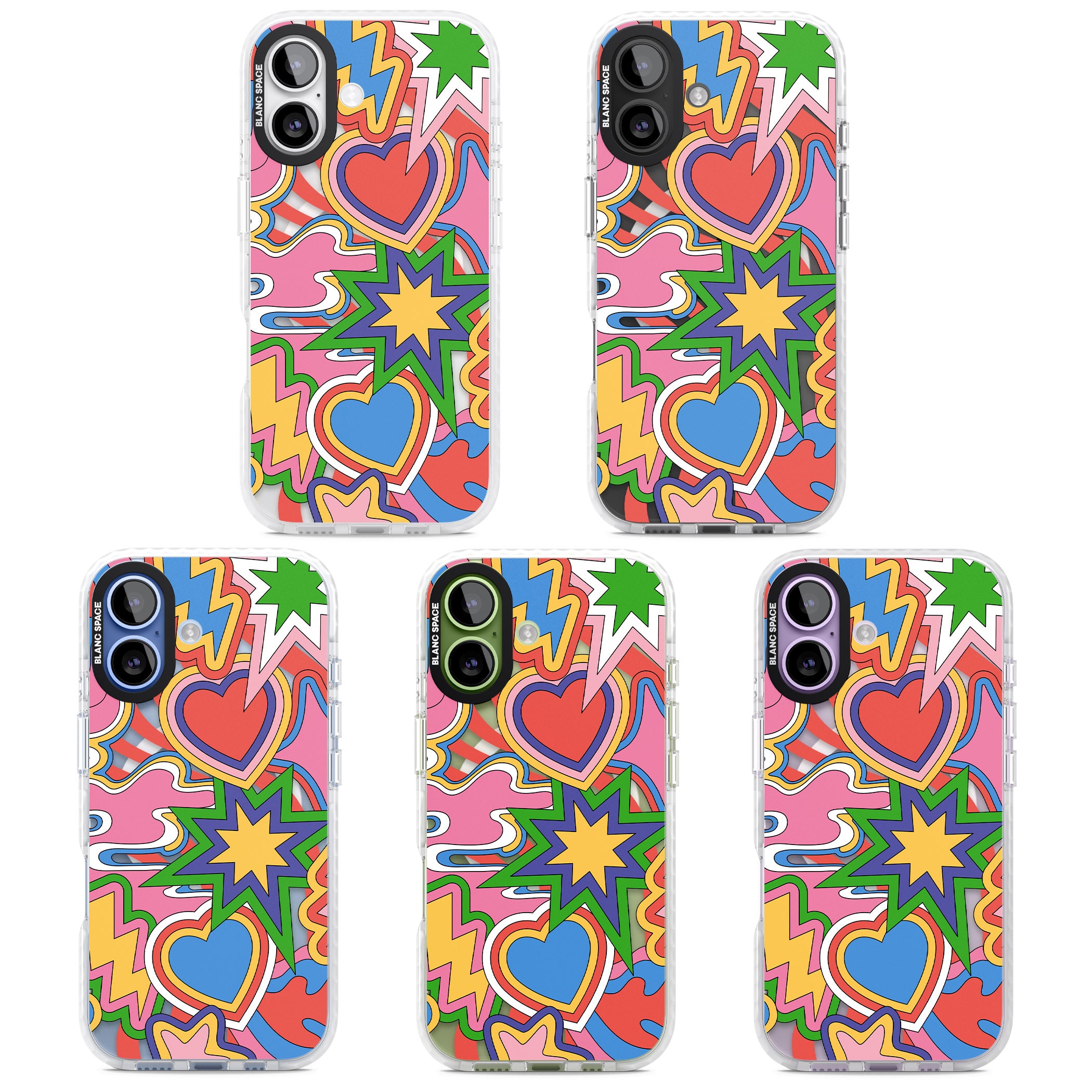 Psychedelic Pop Art Explosion iPhone 17 Impact Pro Clear Phone Case APT Impact Protection