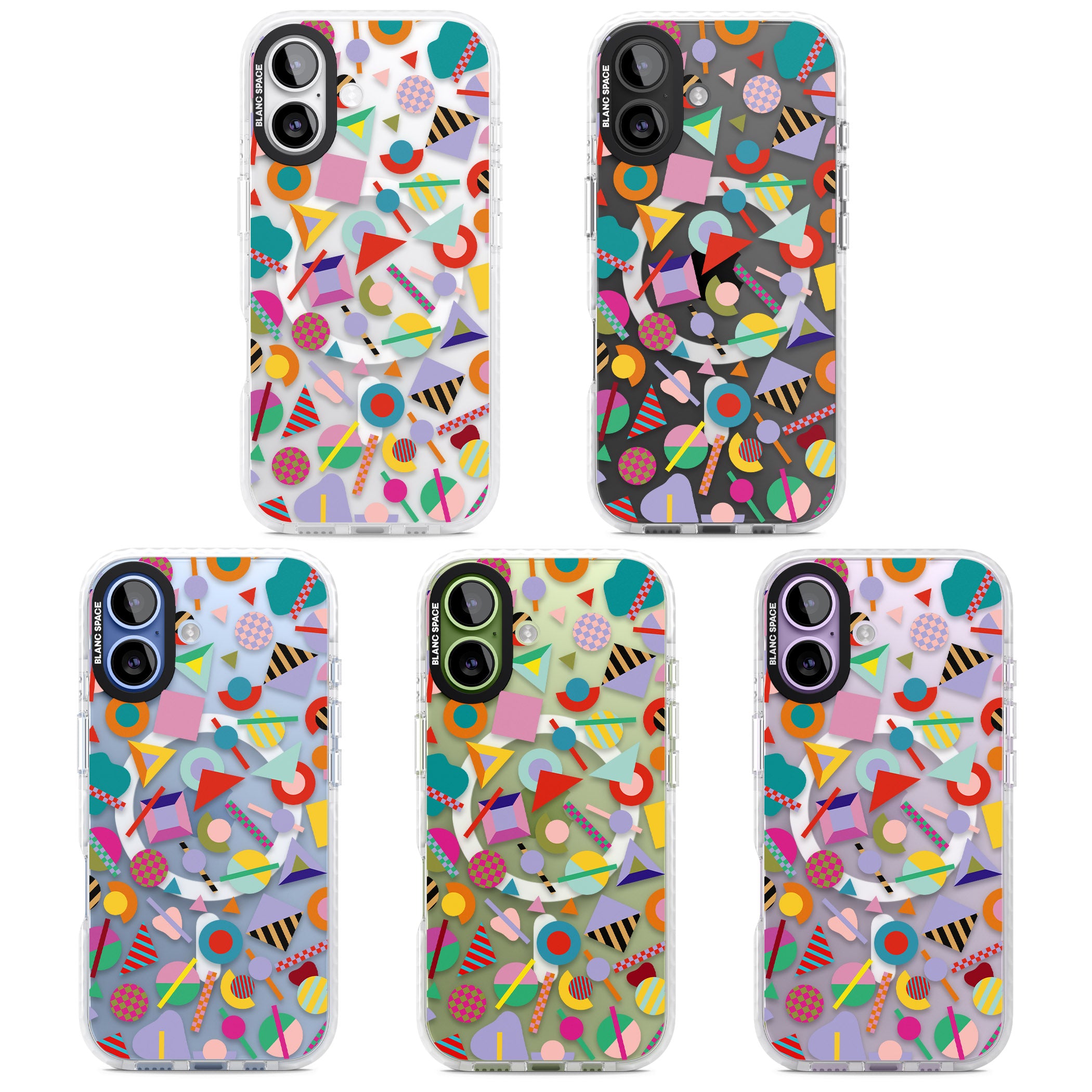 Retro Carnival Shapes iPhone 17 Impact Pro Clear Phone Case APT Impact Protection