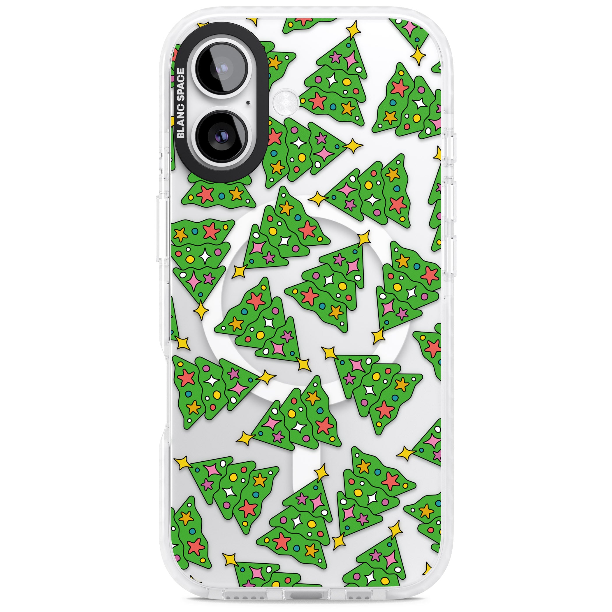 Christmas Tree Pattern iPhone 17 Impact Pro Clear Phone Case