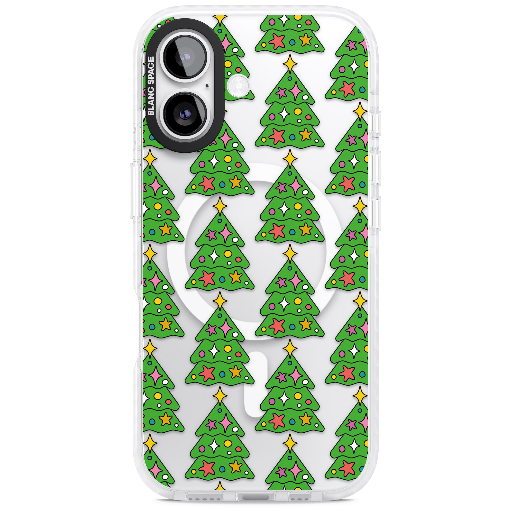 Christmas Tree Pattern (Clear) iPhone 17 Impact Pro Clear Phone Case