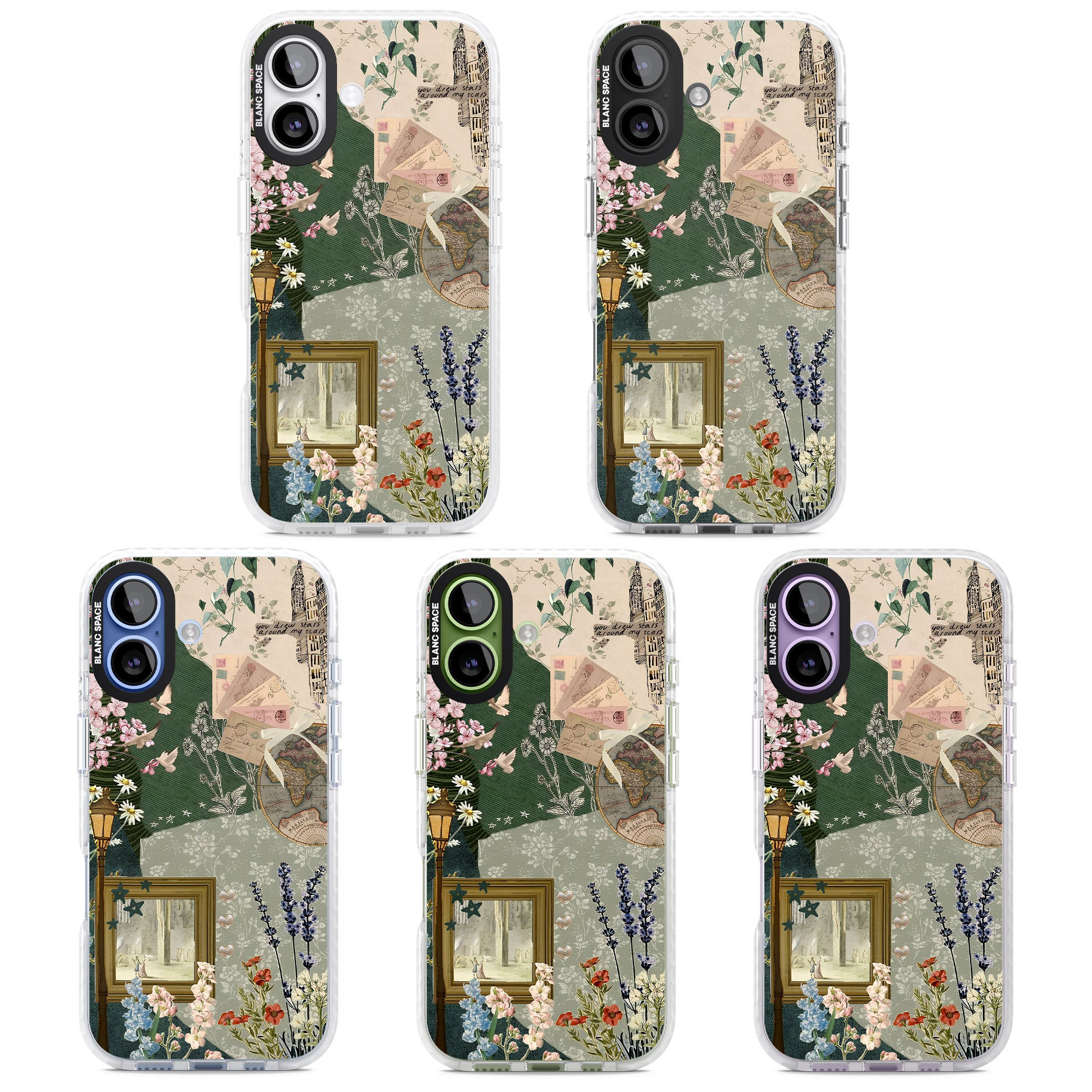 Vintage Spring Collage iPhone 17 Impact Pro Clear Phone Case APT Impact Protection