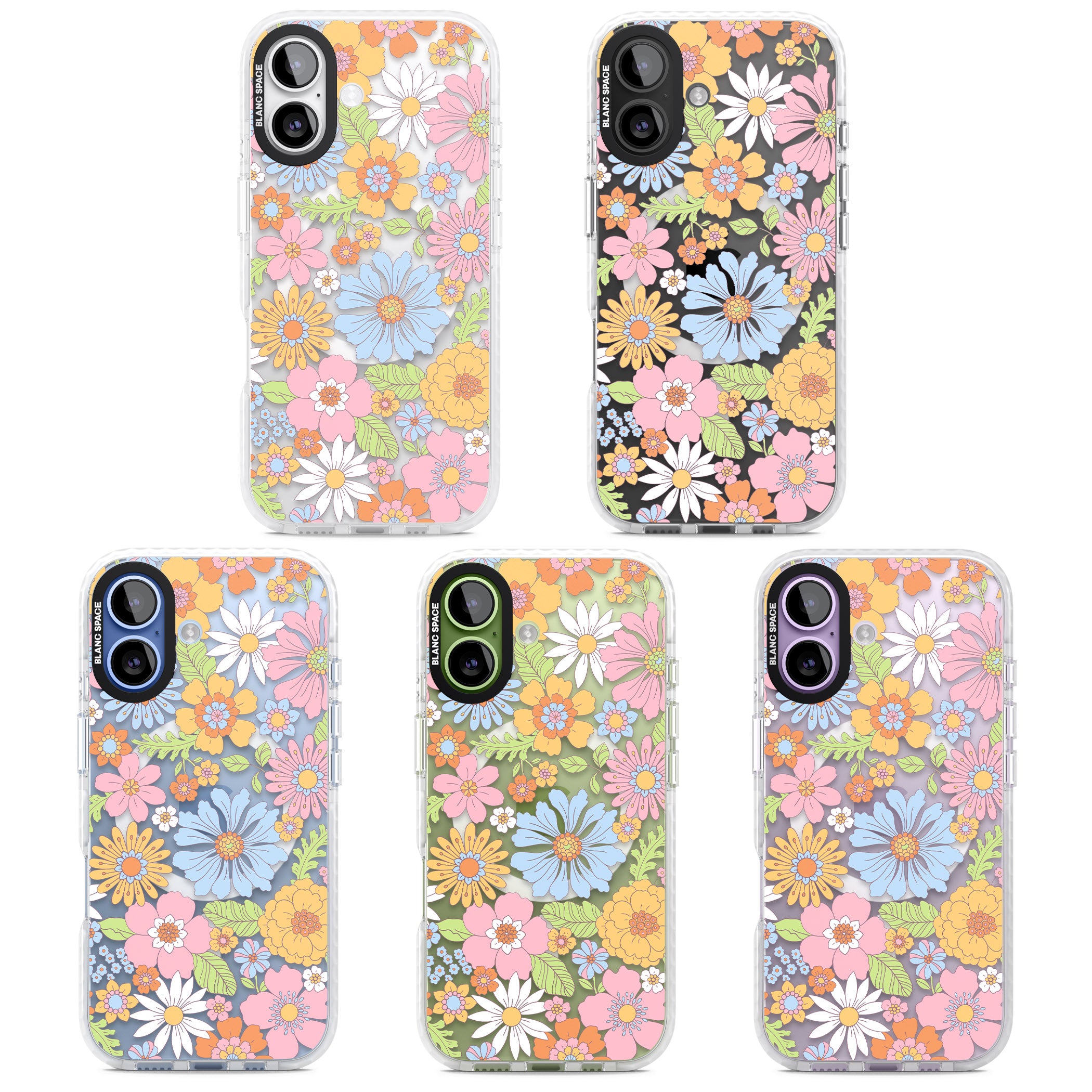 Pastel Flower Pattern iPhone 17 Impact Pro Clear Phone Case APT Impact Protection