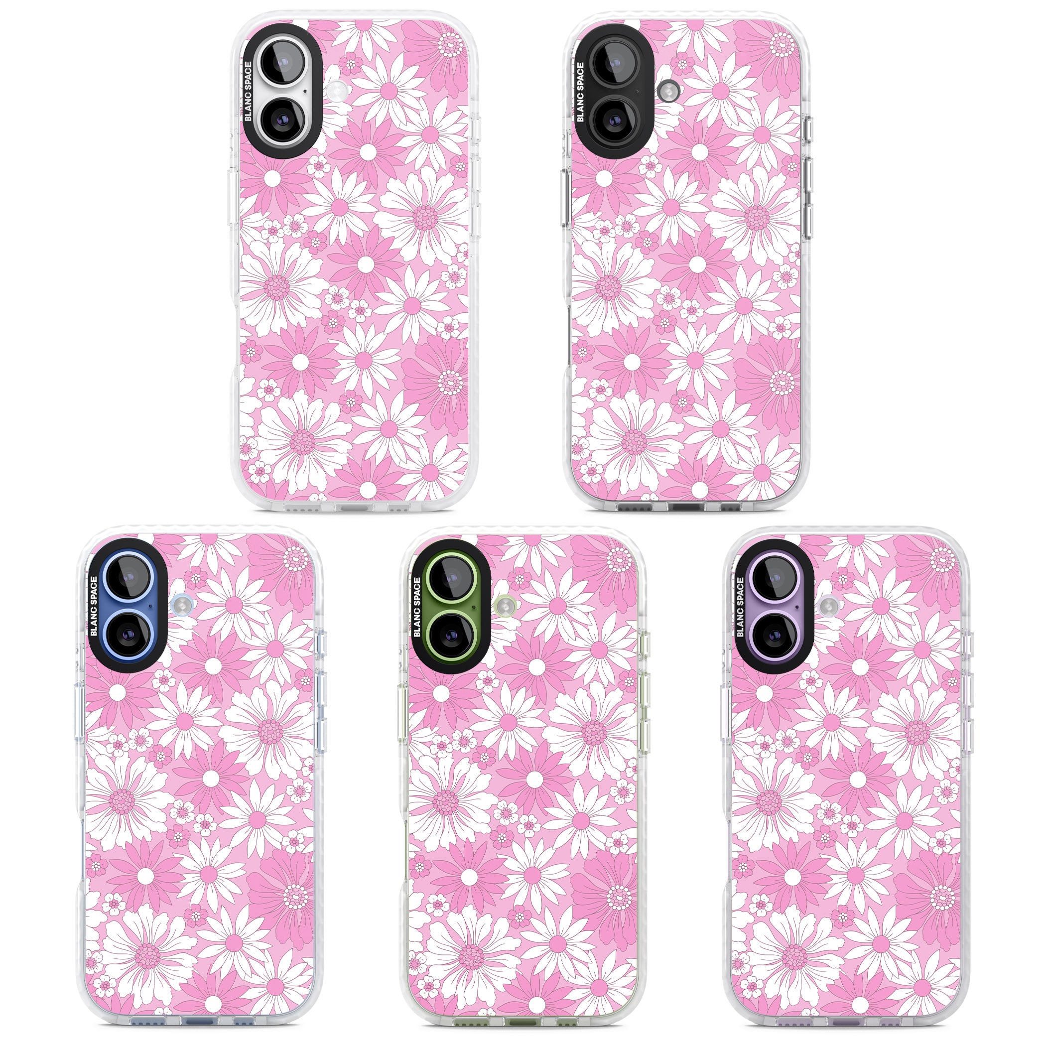 Pink White Flowers iPhone 17 Impact Pro Clear Phone Case APT Impact Protection