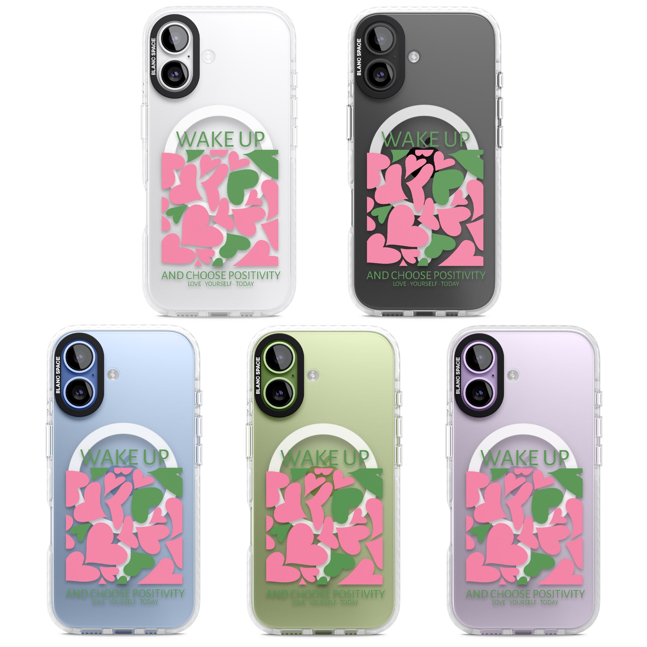 Wake Up And Choose Positivity iPhone 17 Impact Pro Clear Phone Case APT Impact Protection